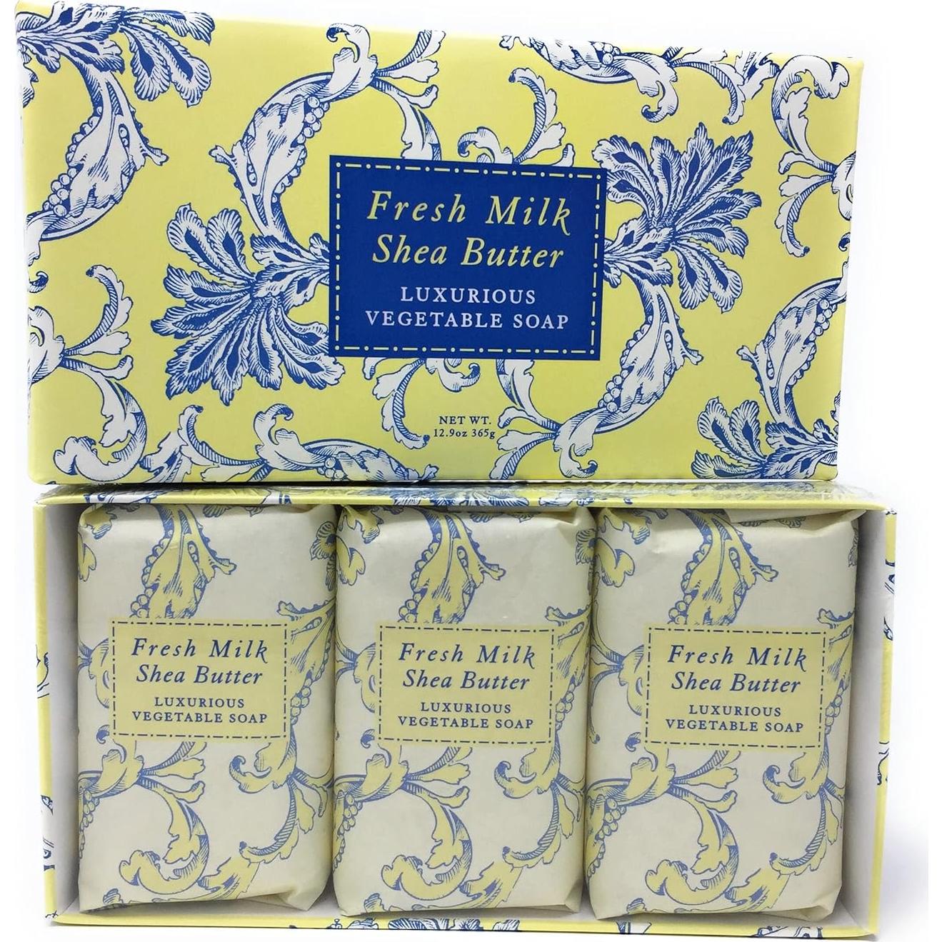 Jabón Vegetal Lujo Greenwich Bay 366g Leche Fresca Paquete 3