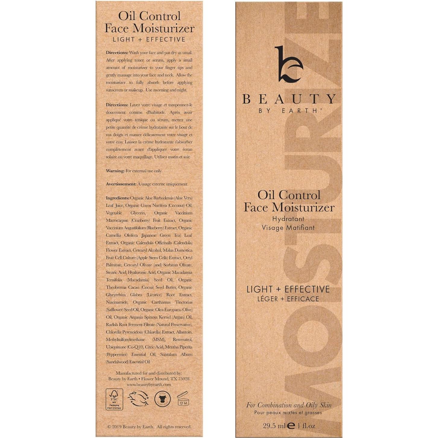 Hidratante Facial Controlador de Aceite Beauty by Earth 31g