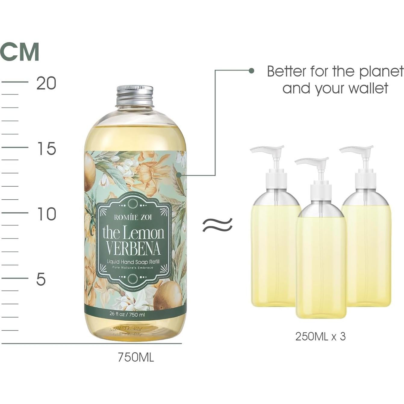 Juego de Recarga Jabón de Manos ROMIIE ZOI 3x769ml Verbena