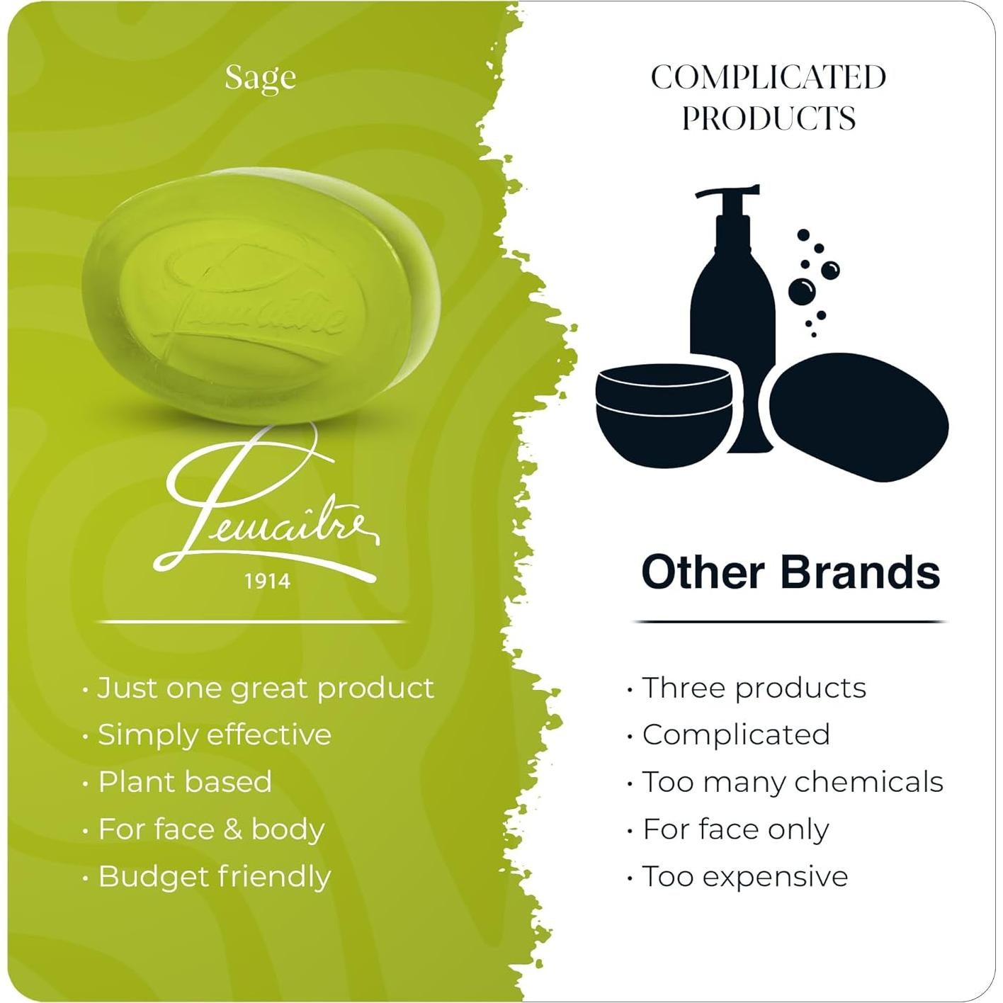 Jabón de Glicerina Vegano Lemaître 90g - Salvia y Verbena