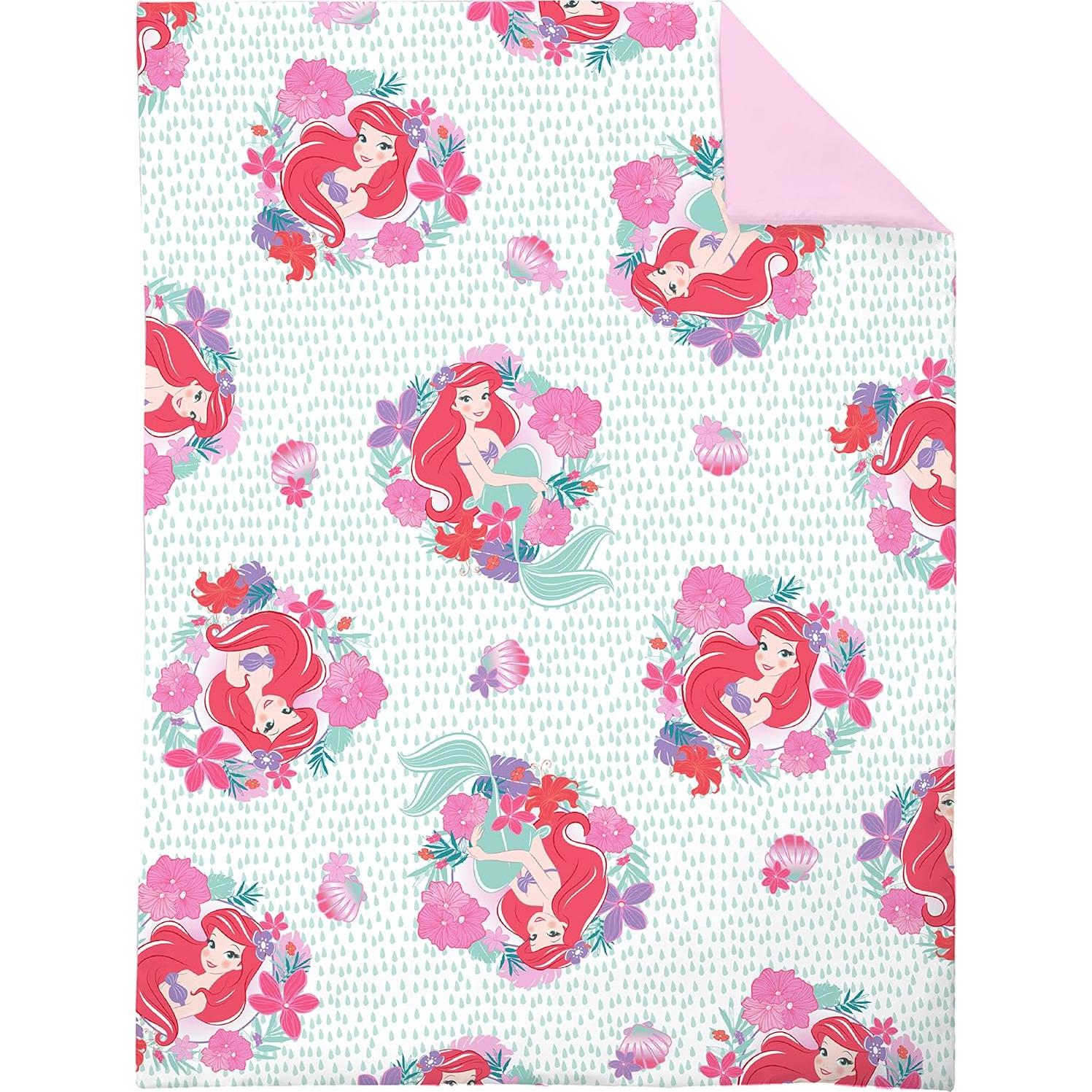 Juego de Cama Disney Ariel Jardín Marino 4 Piezas Rosa Aqua