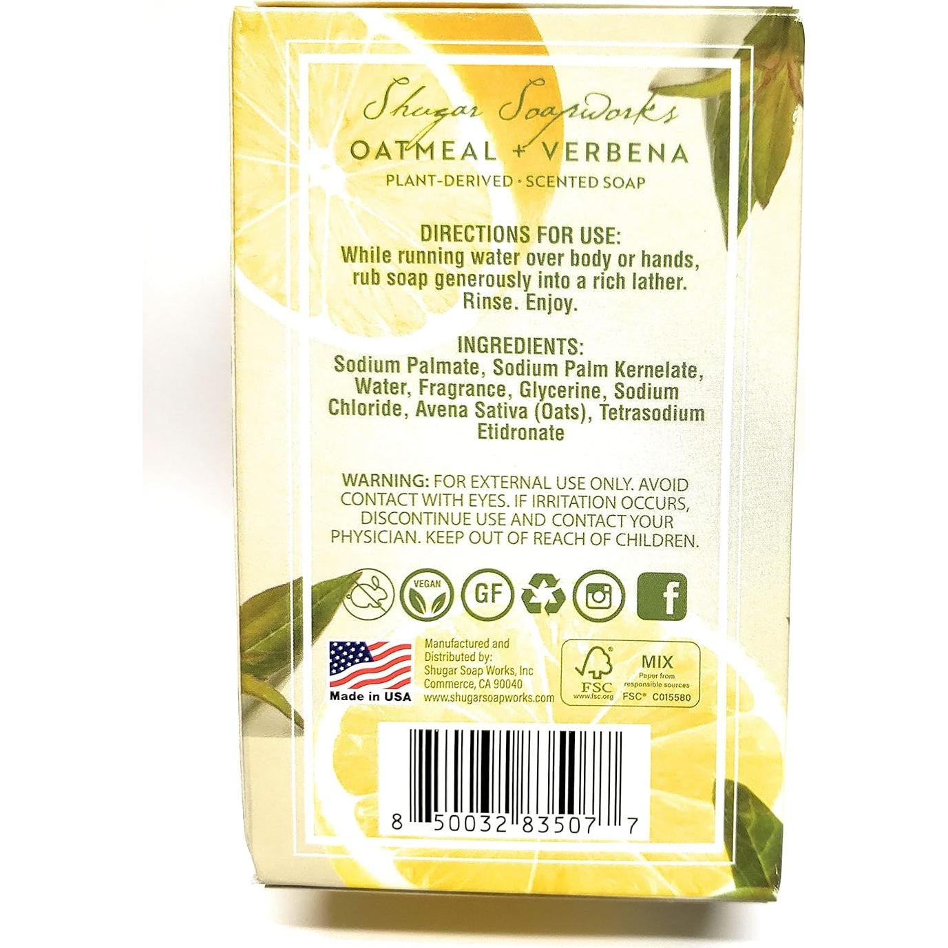 Jabón de Avena y Verbena Shugar Soapworks 142g Vegano