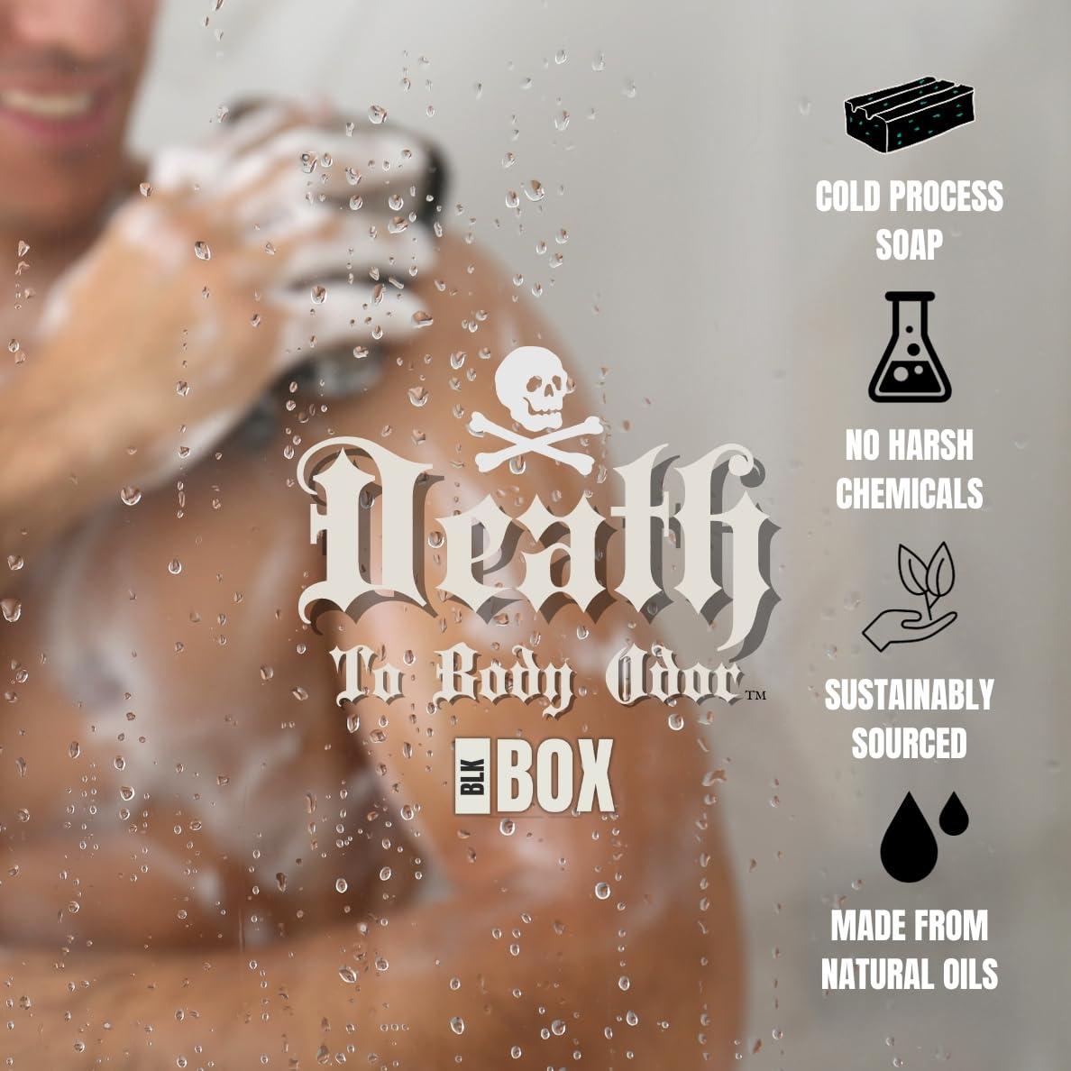 Jabón Natural Exfoliante Caja Negra 5oz Menta Ártica Hecho a Mano