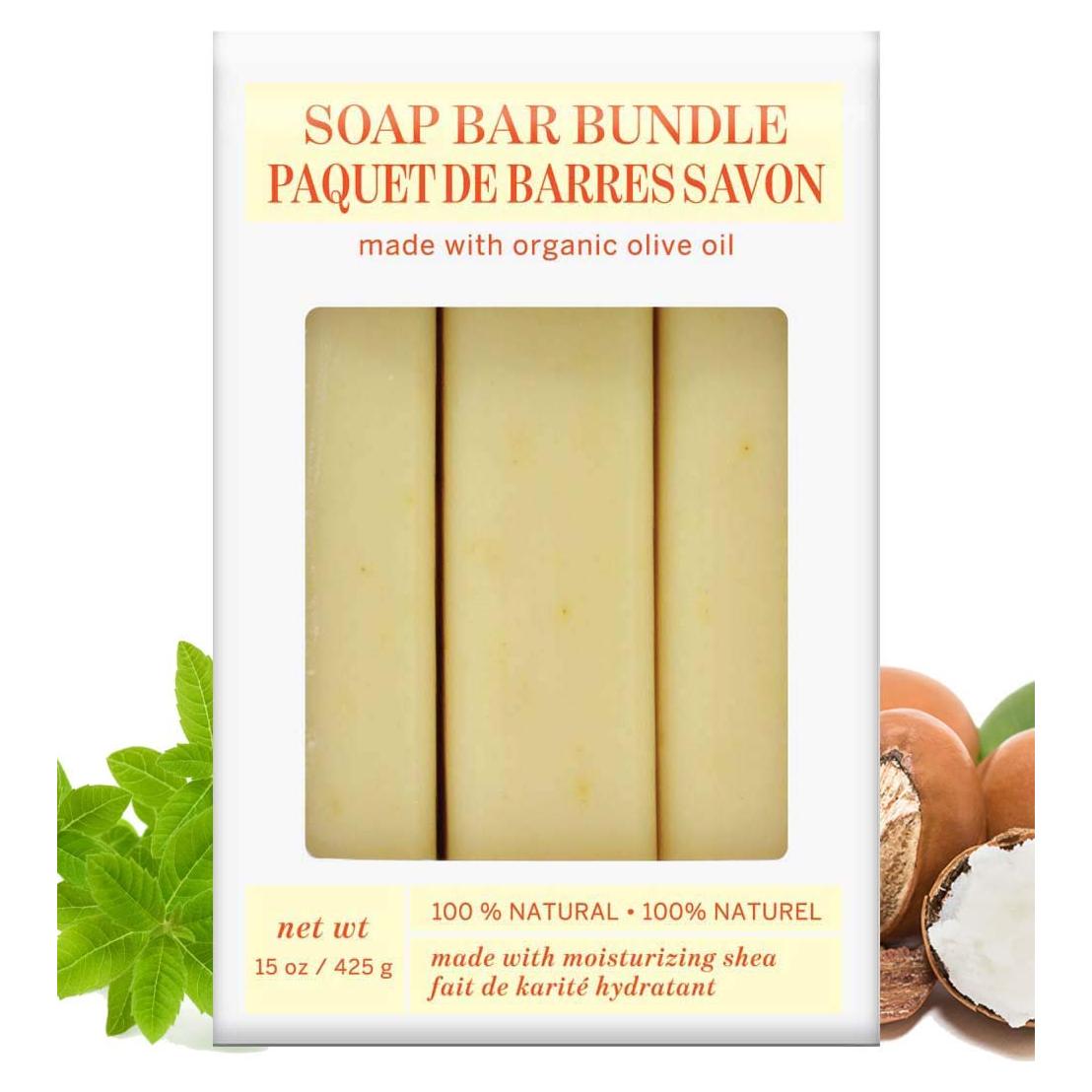 Jabón Hidratante Olivia Care 100% Natural Verbena Karité 3 Pzas