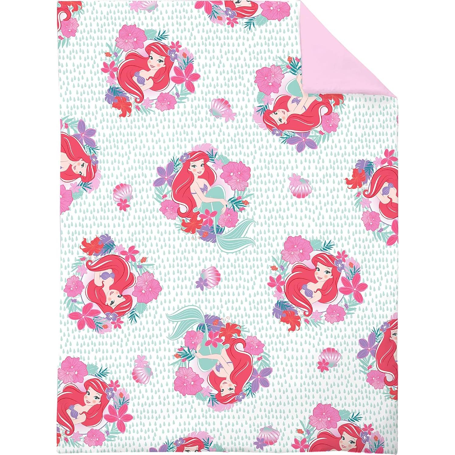 Juego de Cama Disney Ariel Jardín Marino 4 Piezas Rosa Aqua