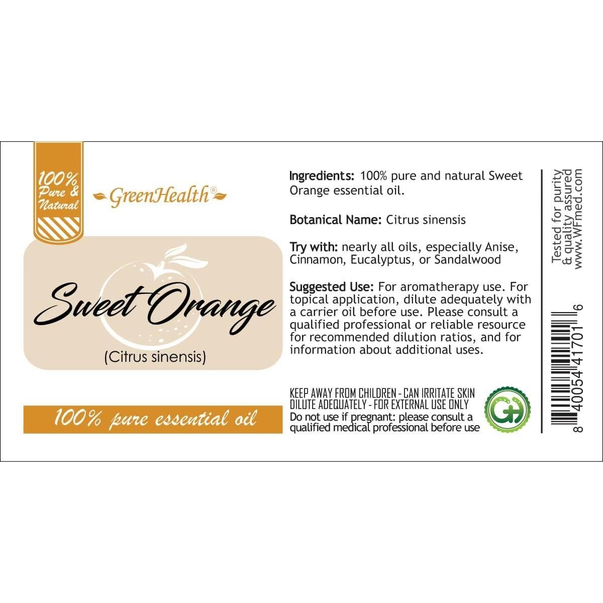 Aceite Esencial de Naranja Dulce GreenHealth 118 ml Puro