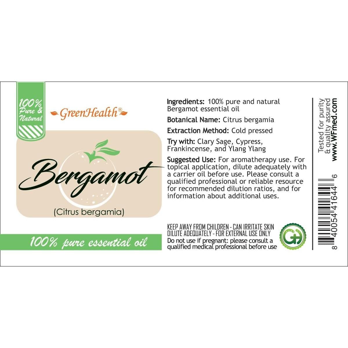 Aceite Esencial de Bergamota GreenHealth 118 ml 100% Puro