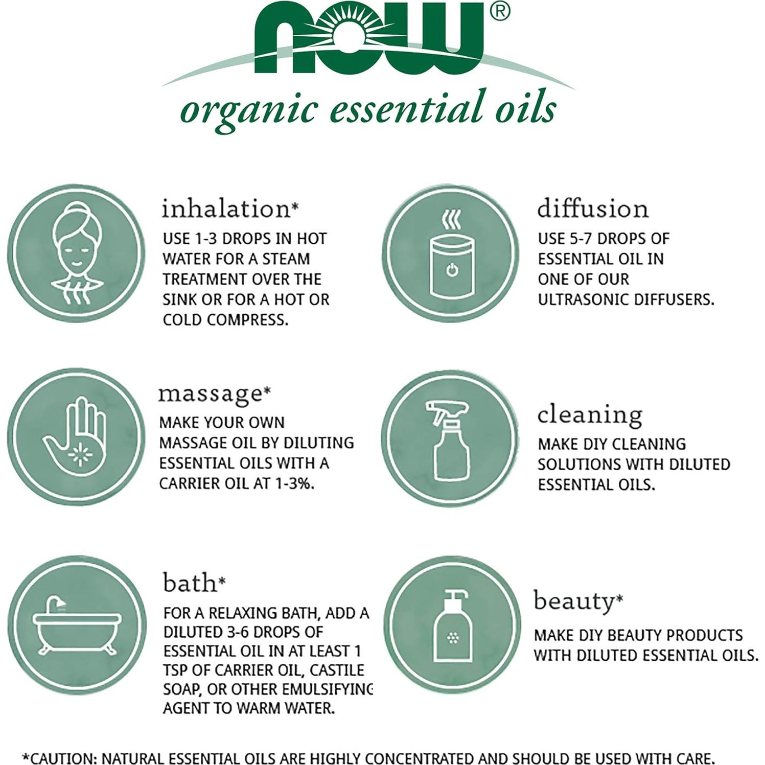 Aceite Esencial Roll-On Menta NOW Foods 10 mL Energizante