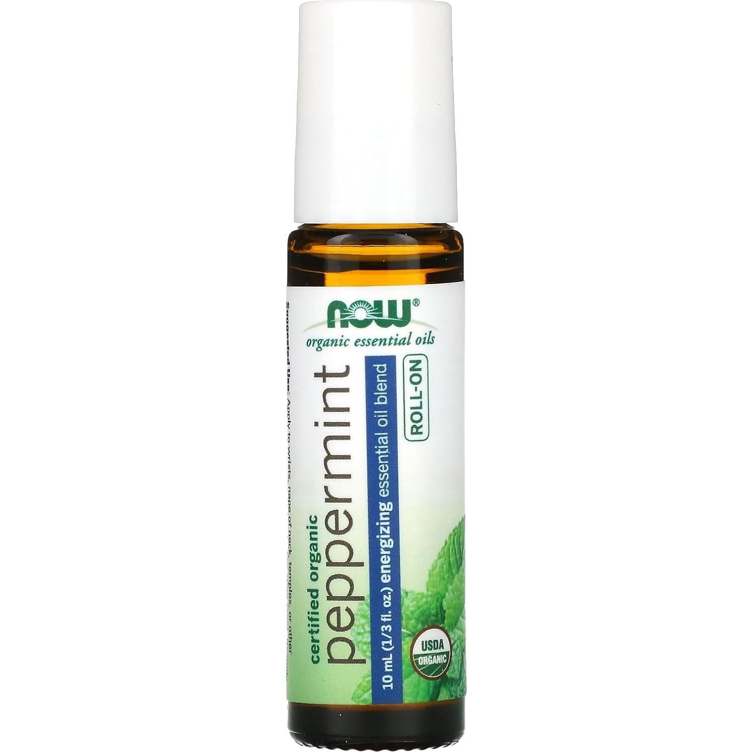 Aceite Esencial Roll-On Menta NOW Foods 10 mL Energizante