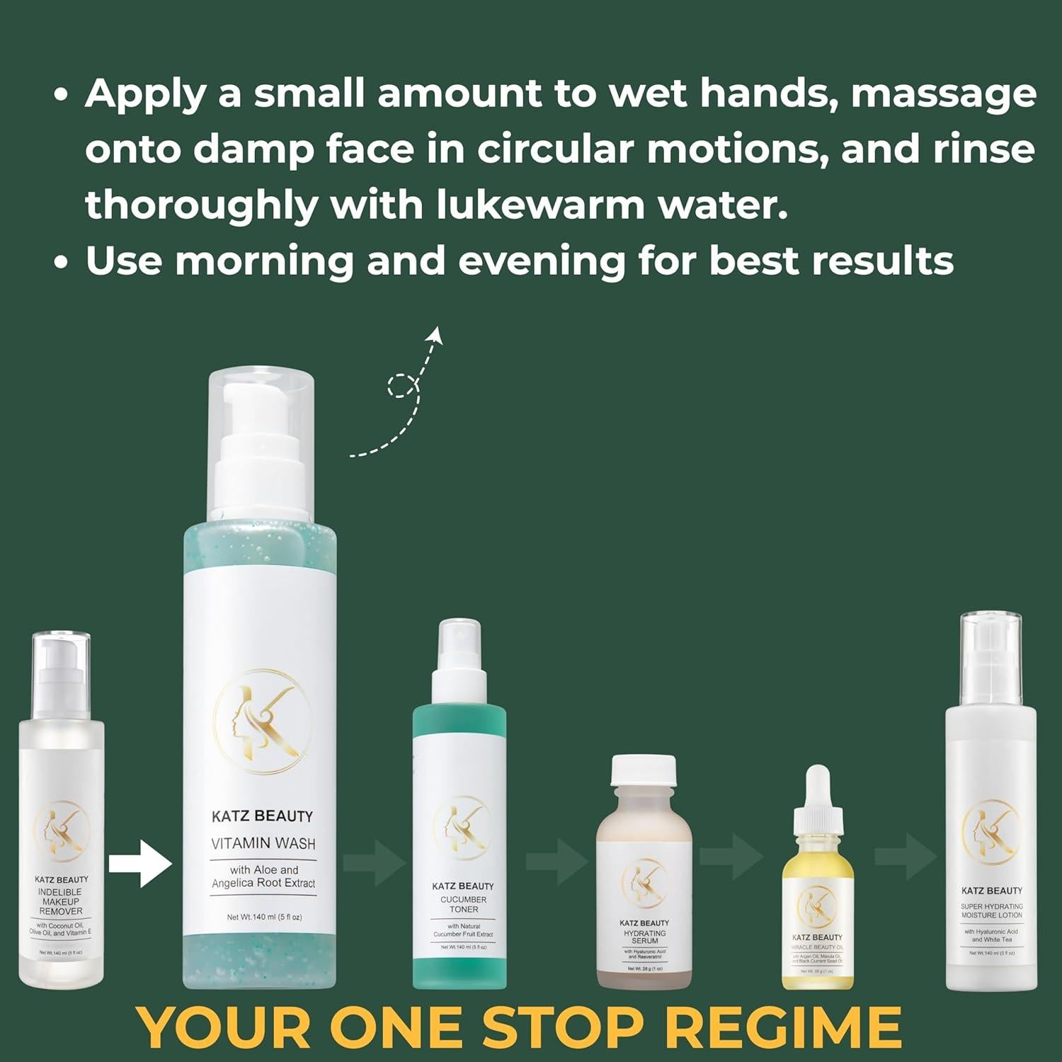 Limpiador Facial Suave Katz Beauty 148 ml - Aloe y Vitamina E