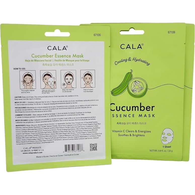 Mascarillas Faciales CALA Esencia de Pepino - 5 Piezas