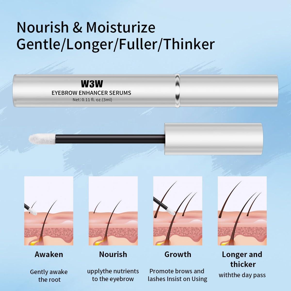 Suero de Crecimiento de Cejas W3W 3 ML - Fórmula Avanzada