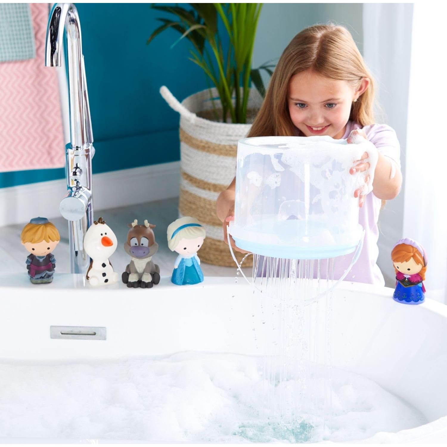 Juego de baño Frozen Disney - 5 figuras y balde colador