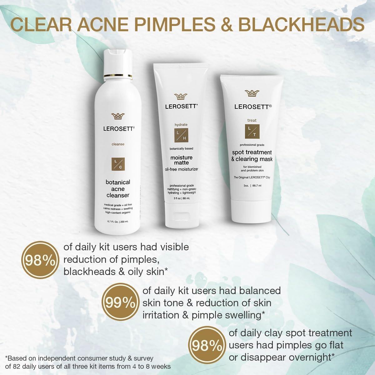 Kit para el Acné LEROSETT - Limpiador y Máscara Orgánica