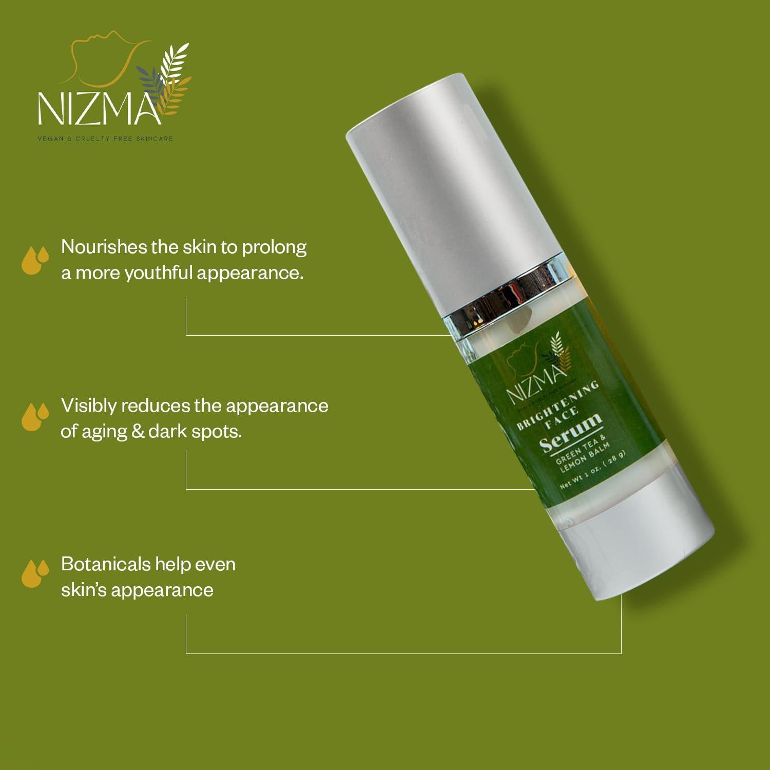 Suero Facial Iluminador Nizma 30 ml - Gel Hidratante Natural