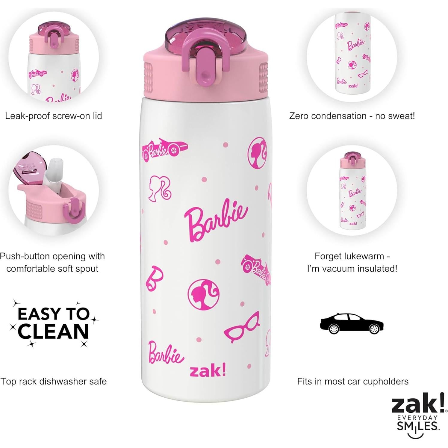 Botella de Agua Aislada al Vacío Zak Designs Barbie 562 ml