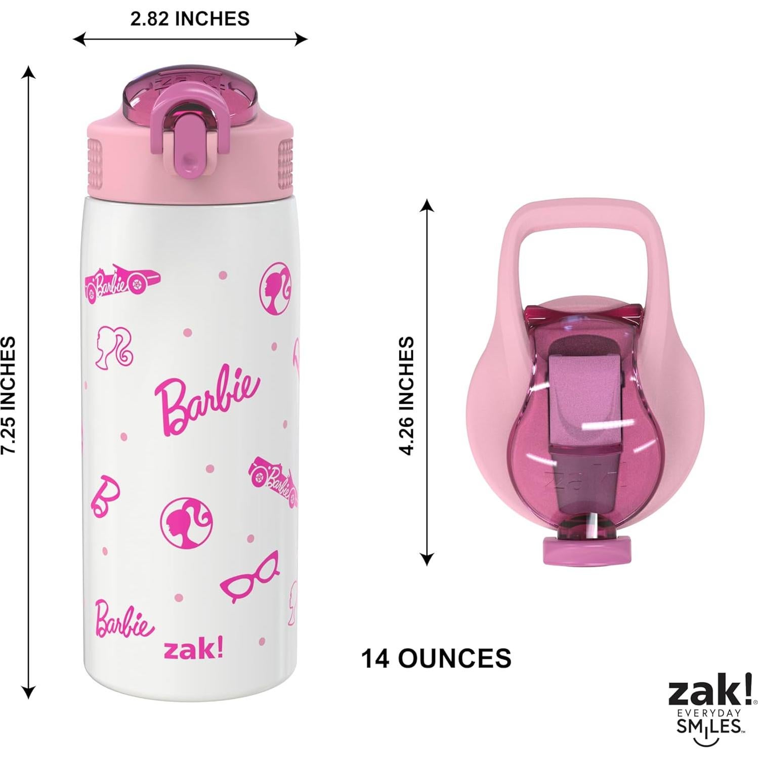Botella de Agua Aislada al Vacío Zak Designs Barbie 562 ml