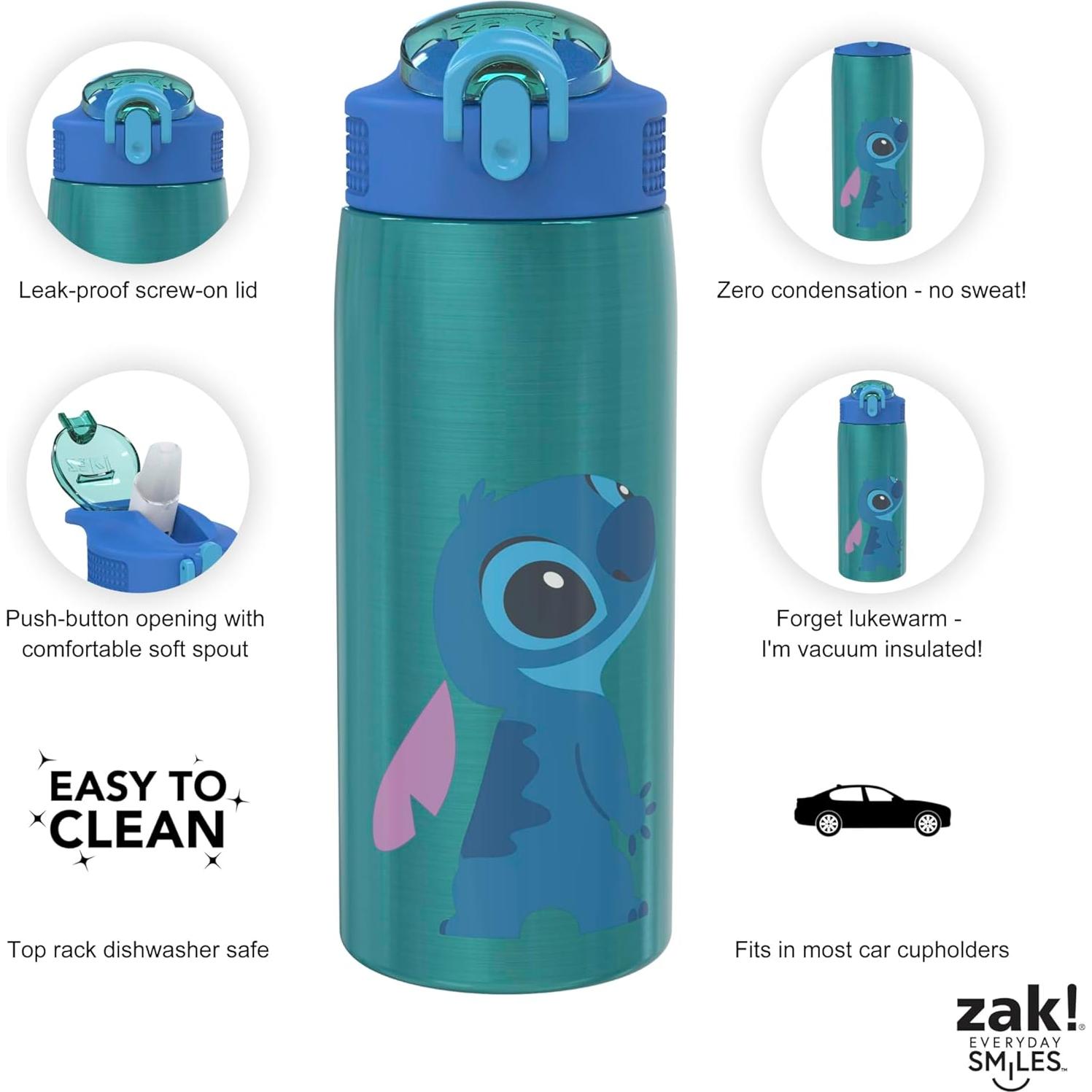Botella de Agua Zak Designs Lilo y Stitch 570 ml Acero Inoxidable