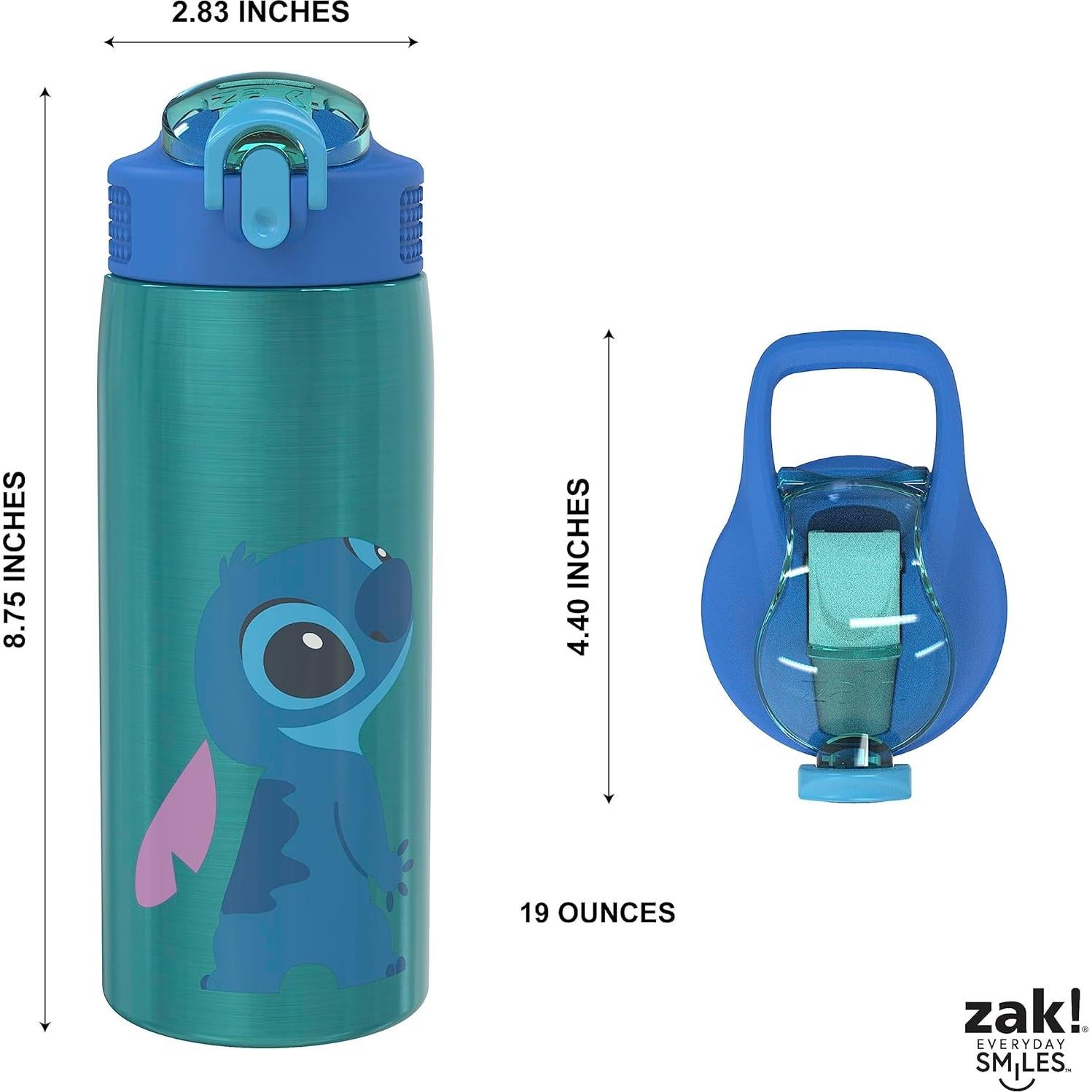 Botella de Agua Zak Designs Lilo y Stitch 570 ml Acero Inoxidable