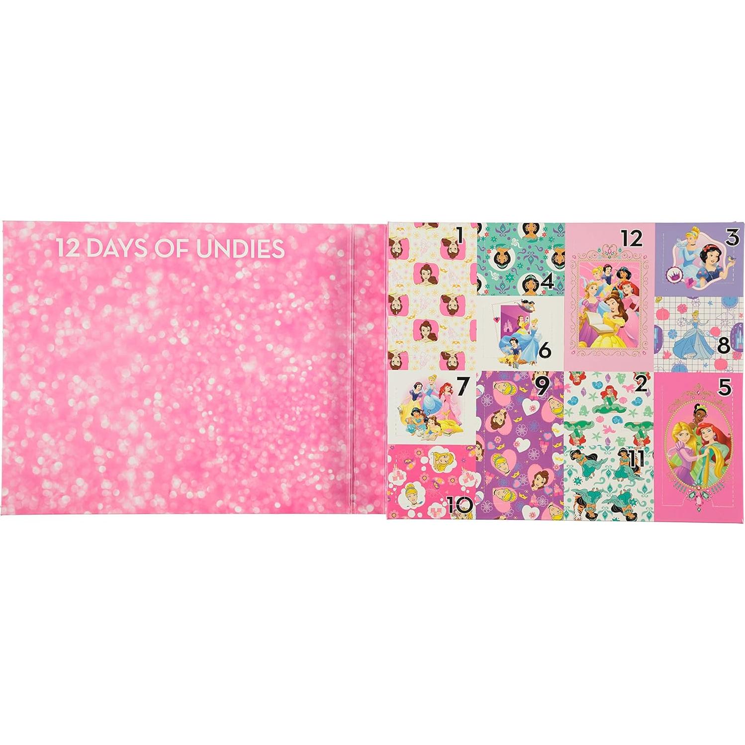 Calzones Disney Princesa 12 Días Sorpresa 100% Algodón 2-3T