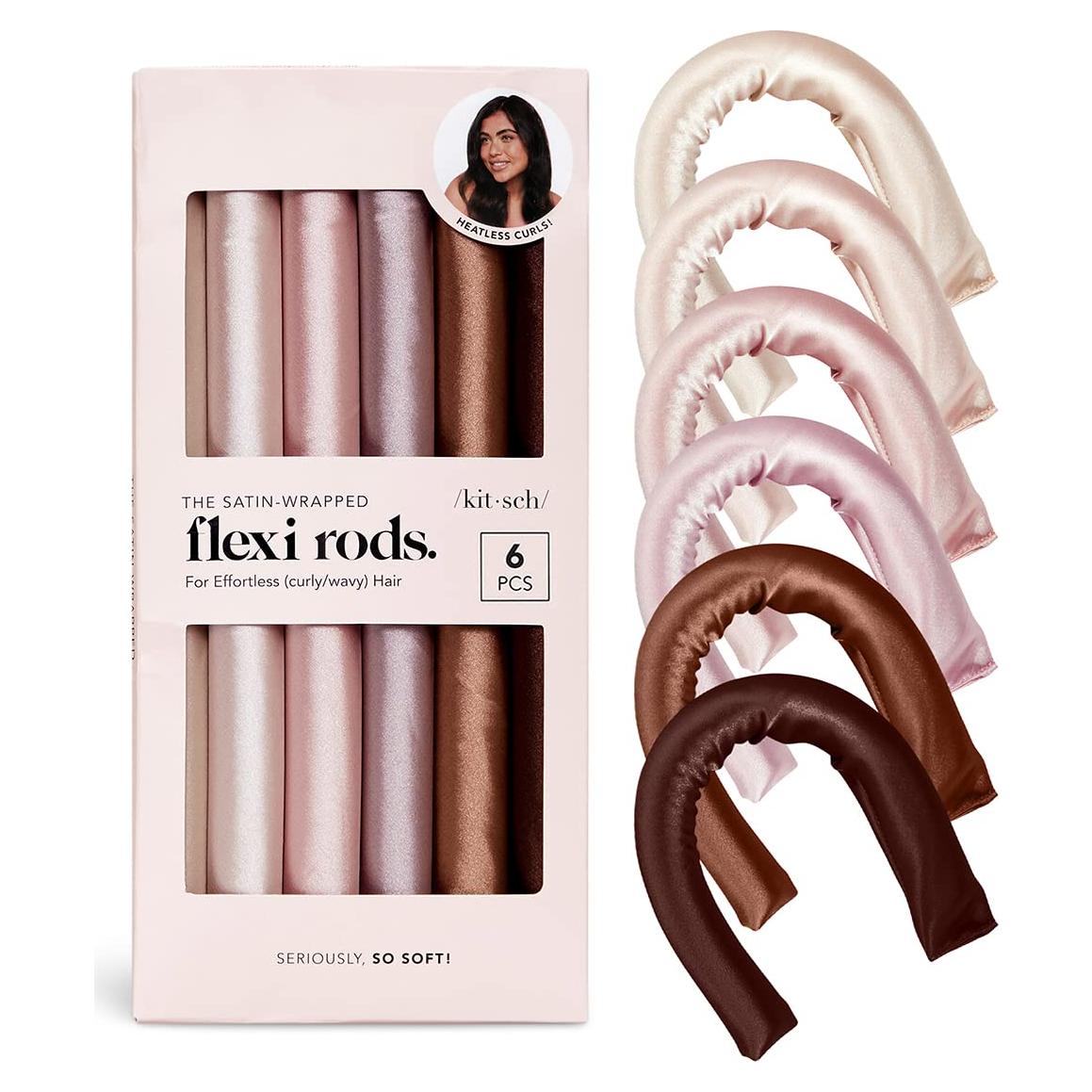 Rizador de Cabello Sin Calor Kitsch 6pcs Madera de Rosa