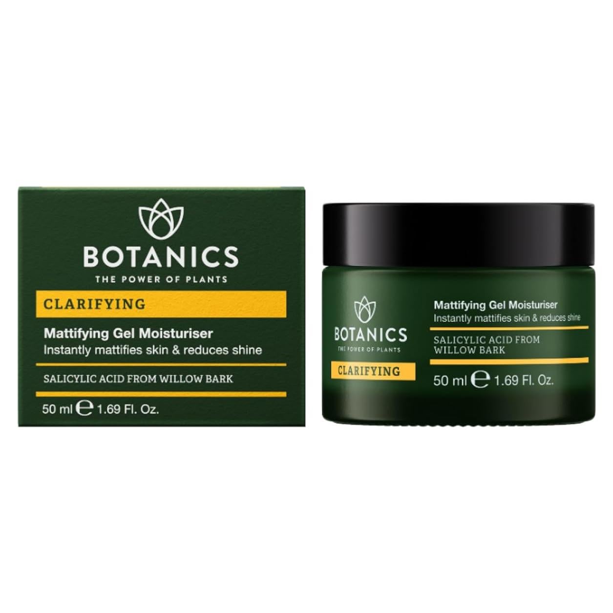 Gel Hidratante Aclarador Botanics 50 ml - Facial Matificante con Ácido Salicílico