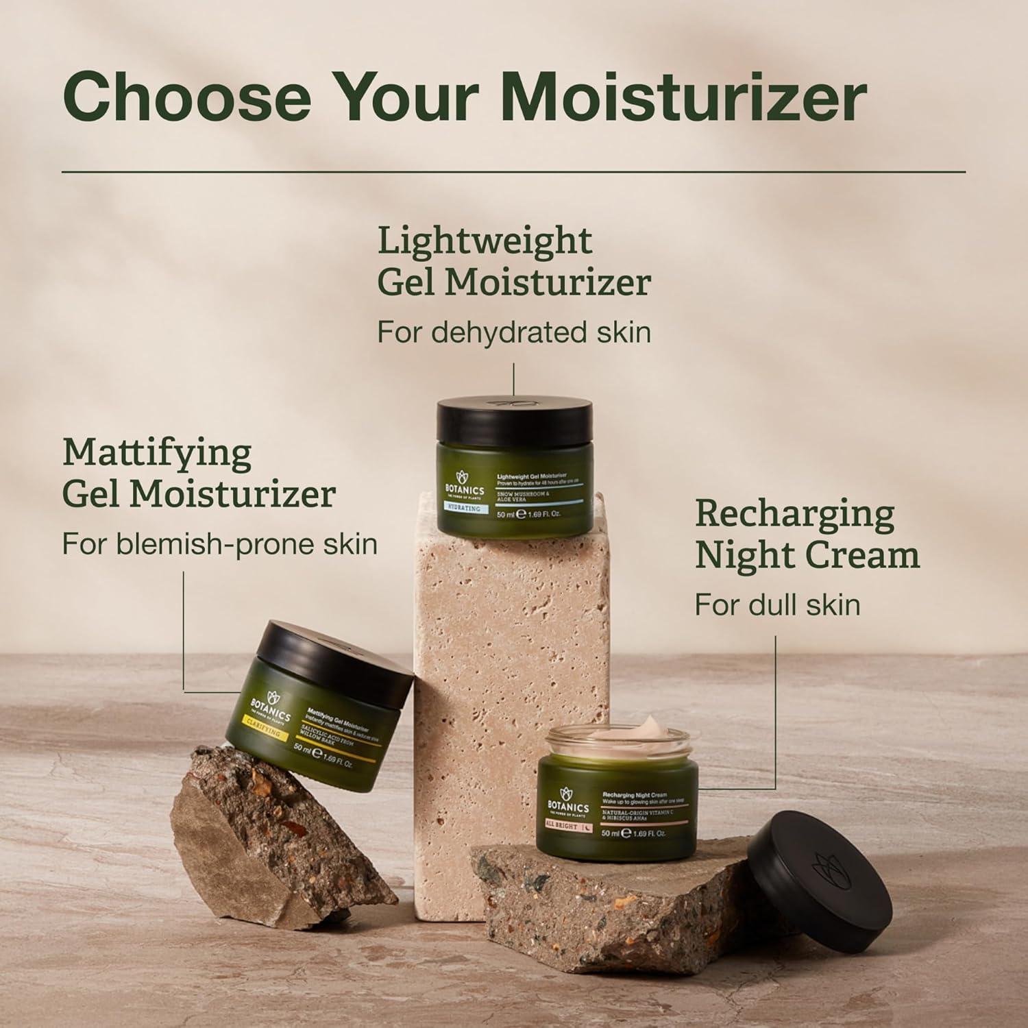 Gel Hidratante Aclarador Botanics 50 ml - Facial Matificante con Ácido Salicílico