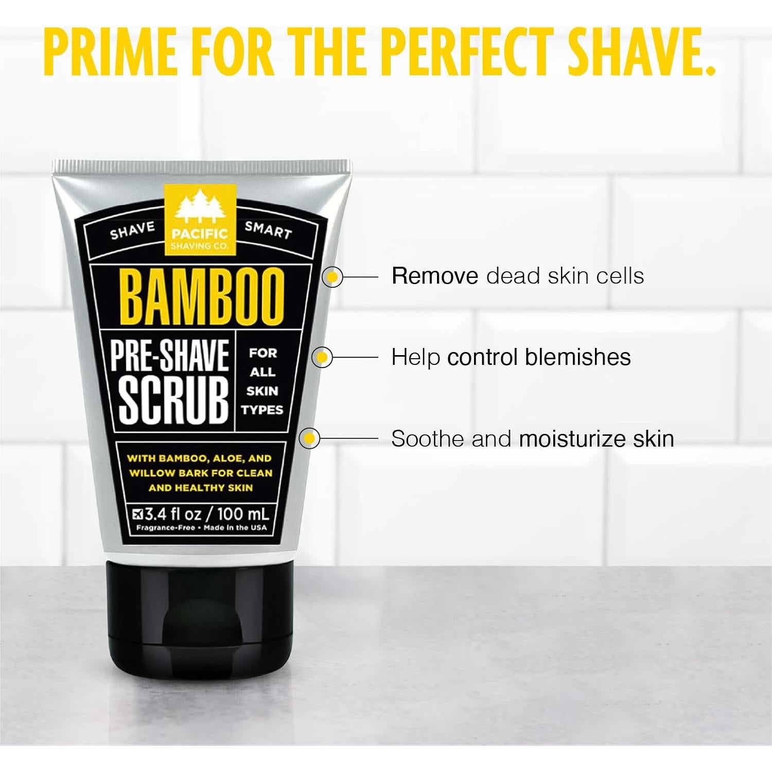 Exfoliante Pre-Afeitado Facial Pacific Shaving - 243g con Aloe Vera