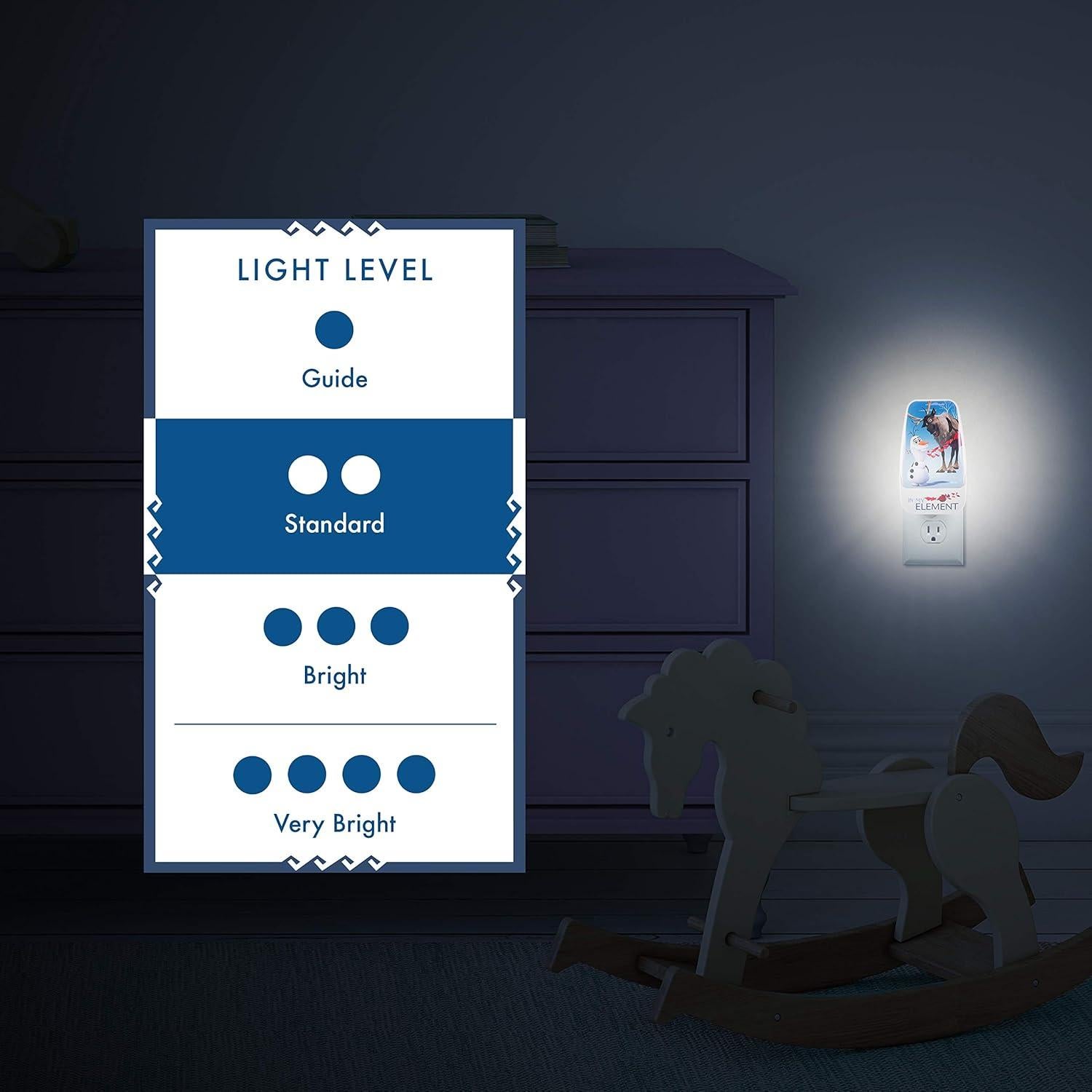 Luz Nocturna LED Disney Frozen 2 Olaf y Sven, Sensor Luz