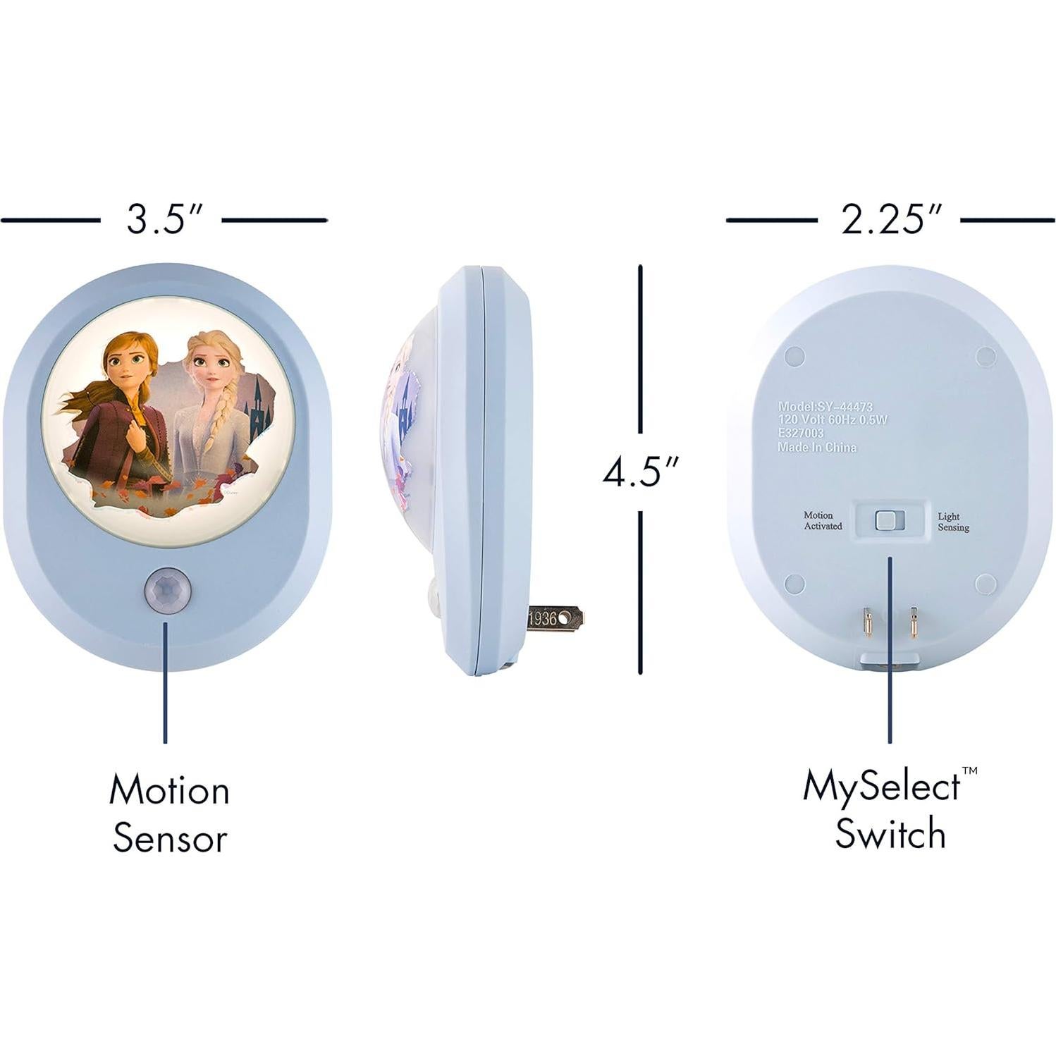 Luz Nocturna LED Disney Frozen II Anna y Elsa con Sensor