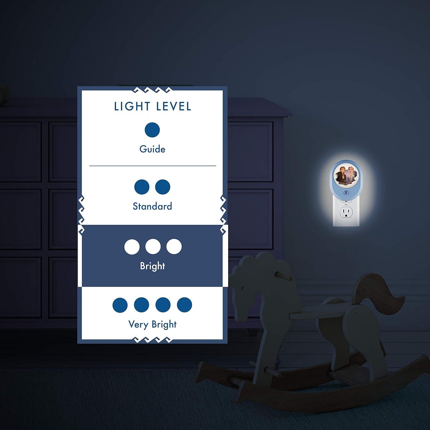 Luz Nocturna LED Disney Frozen II Anna y Elsa con Sensor