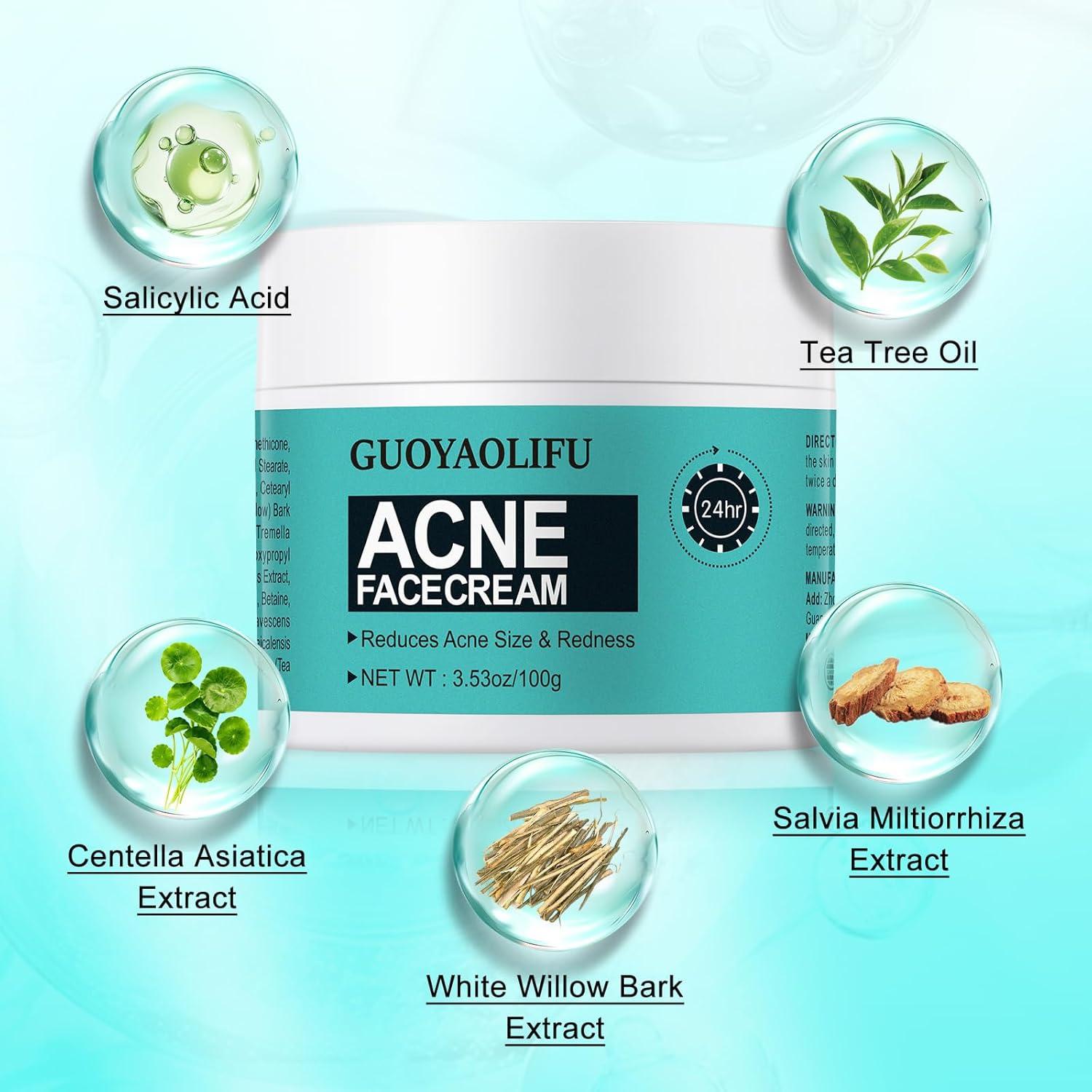 Crema Tratamiento Acné Quístico GUOYAOLIFU 132g - Natural