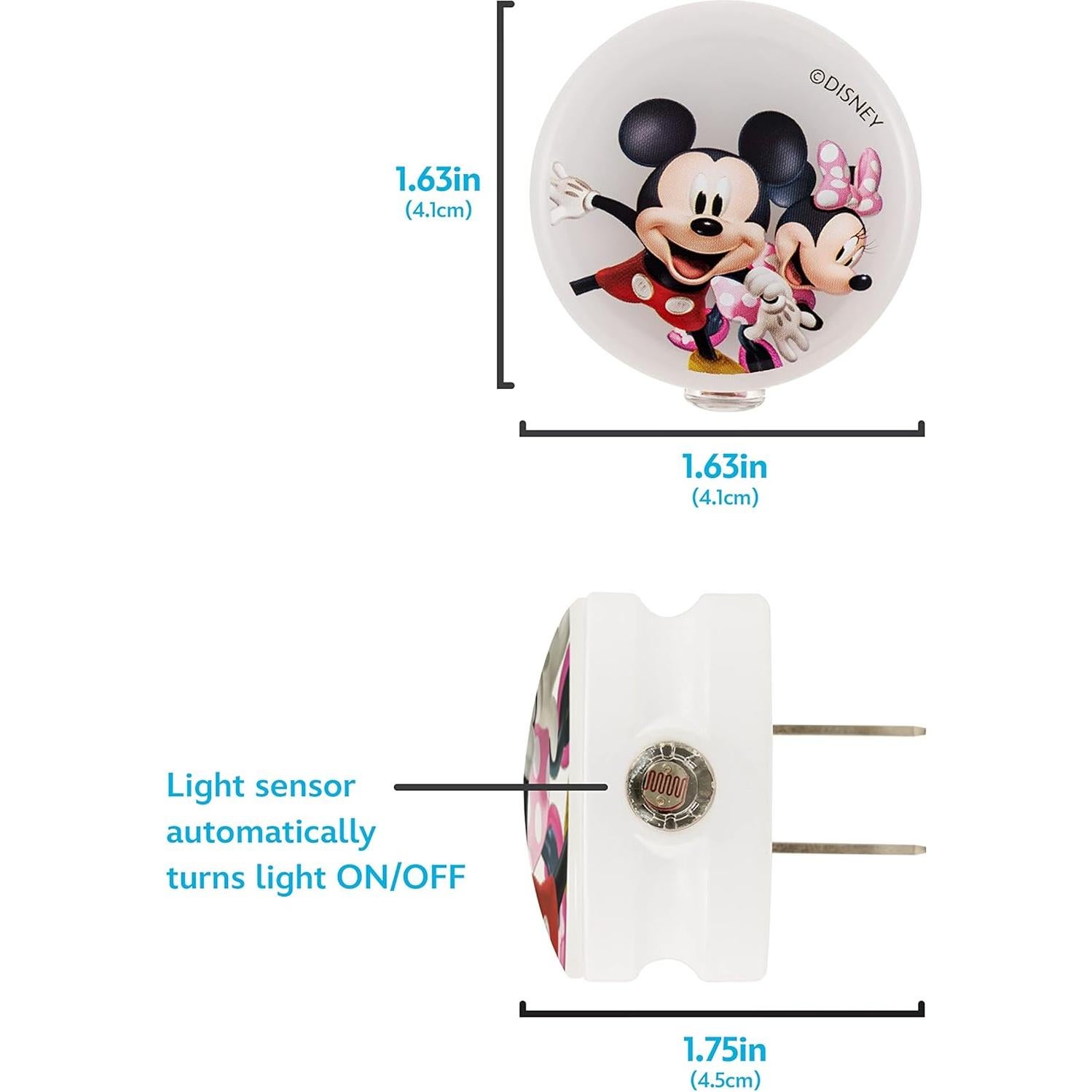 Luz Nocturna Disney Mickey y Minnie con Sensor de Luz