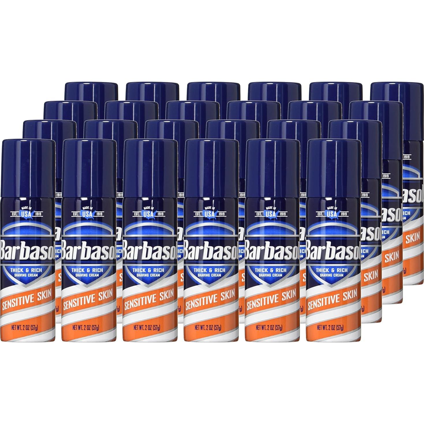 Crema de Afeitar Barbasol para Piel Sensible 2 oz - Paquete de 24