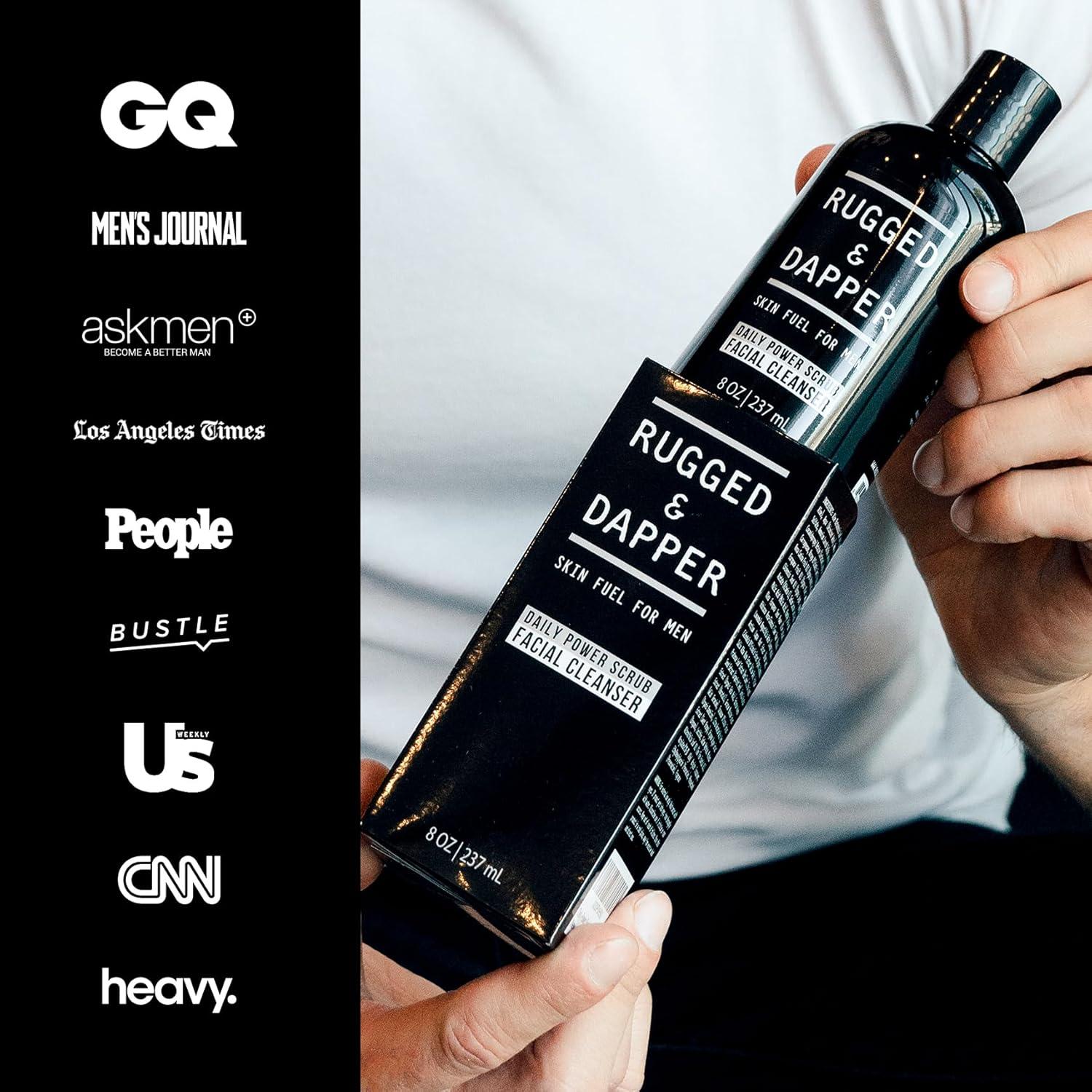 RUGGED & DAPPER - Daily Mens Face Wash + Scrub - 5 Month Supply - Deep Exfoliating Cleanser - Prevents Breakouts - Acne Face Wash Men's - USA Made with Natural Ingredients