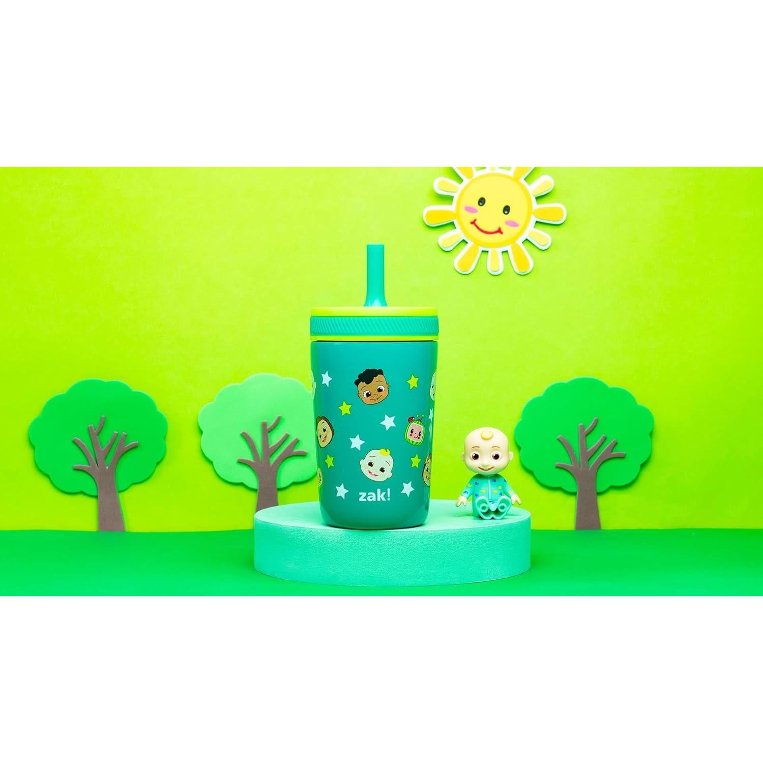 Vaso Aislado CoComelon 12oz - Zak Designs con Pajilla