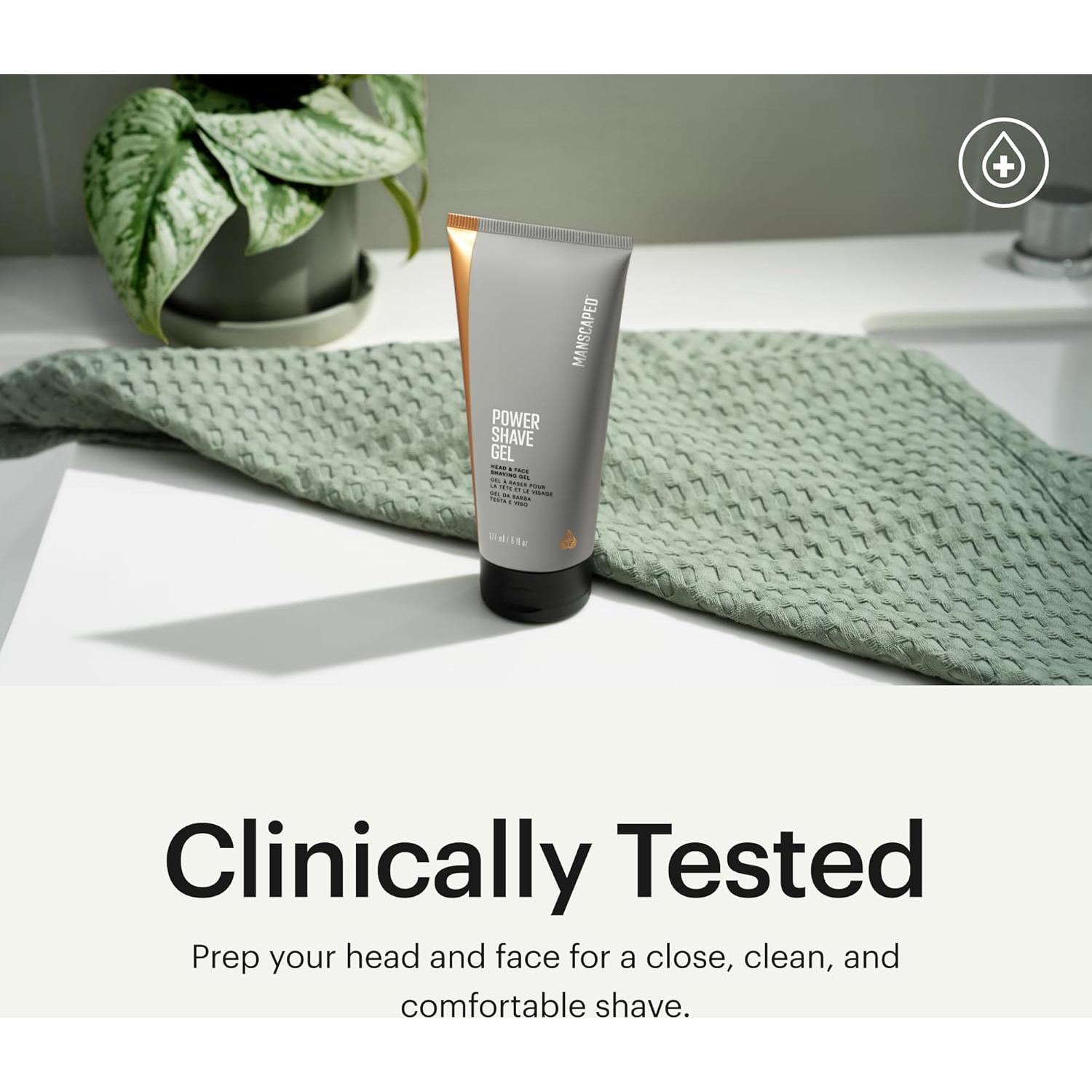 Gel de Afeitar Power MANSCAPED 177 ml - Calmante para Cara y Cabeza