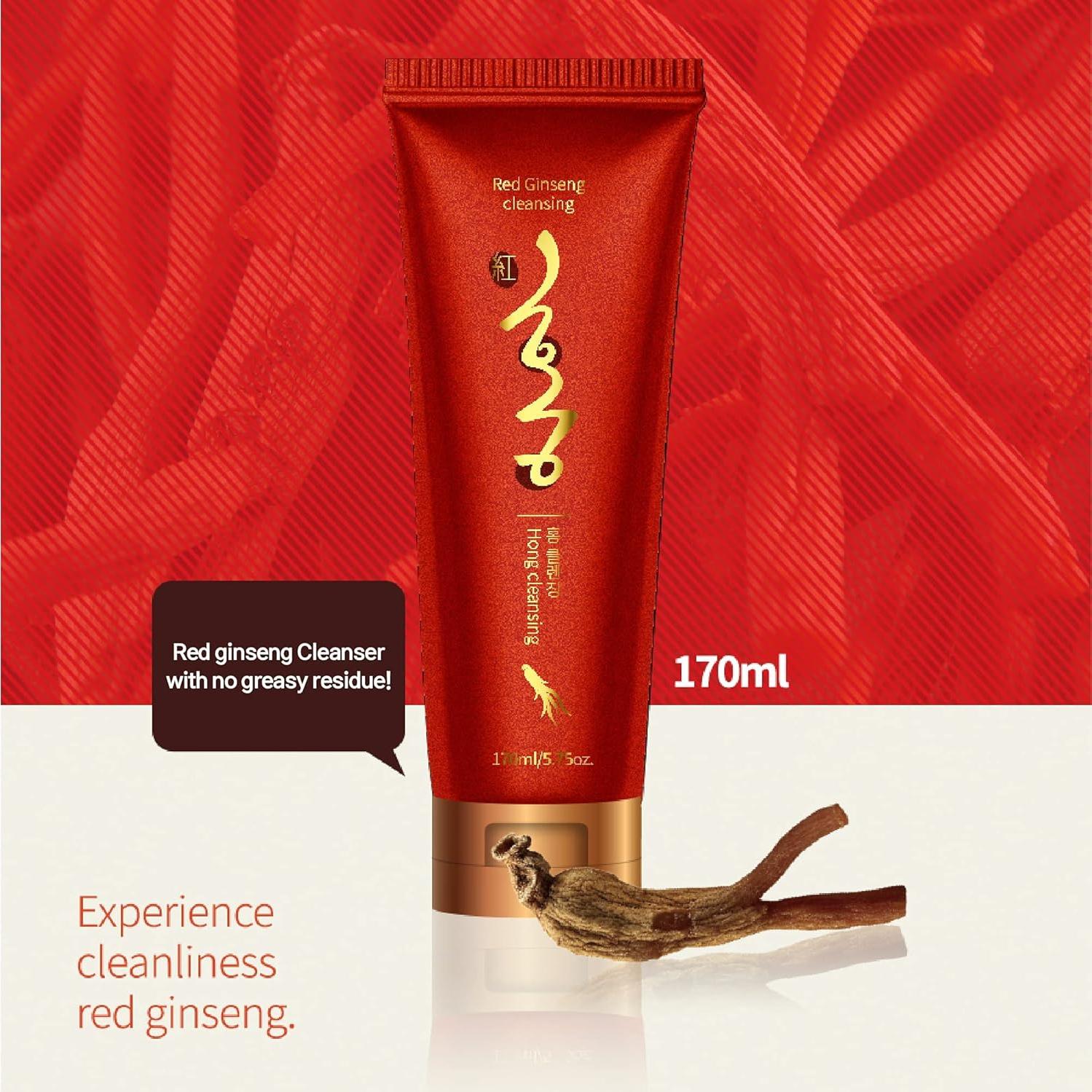 Limpiador Facial Espumoso Hong Cosmetic 170ml Ginseng Rojo