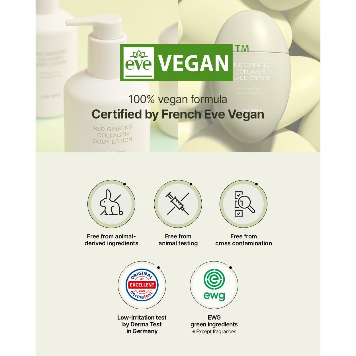 Conjunto de Cuidado de Manos y Cuerpo Donginbi LAB 1899 - Colágeno y Ginseng Rojo