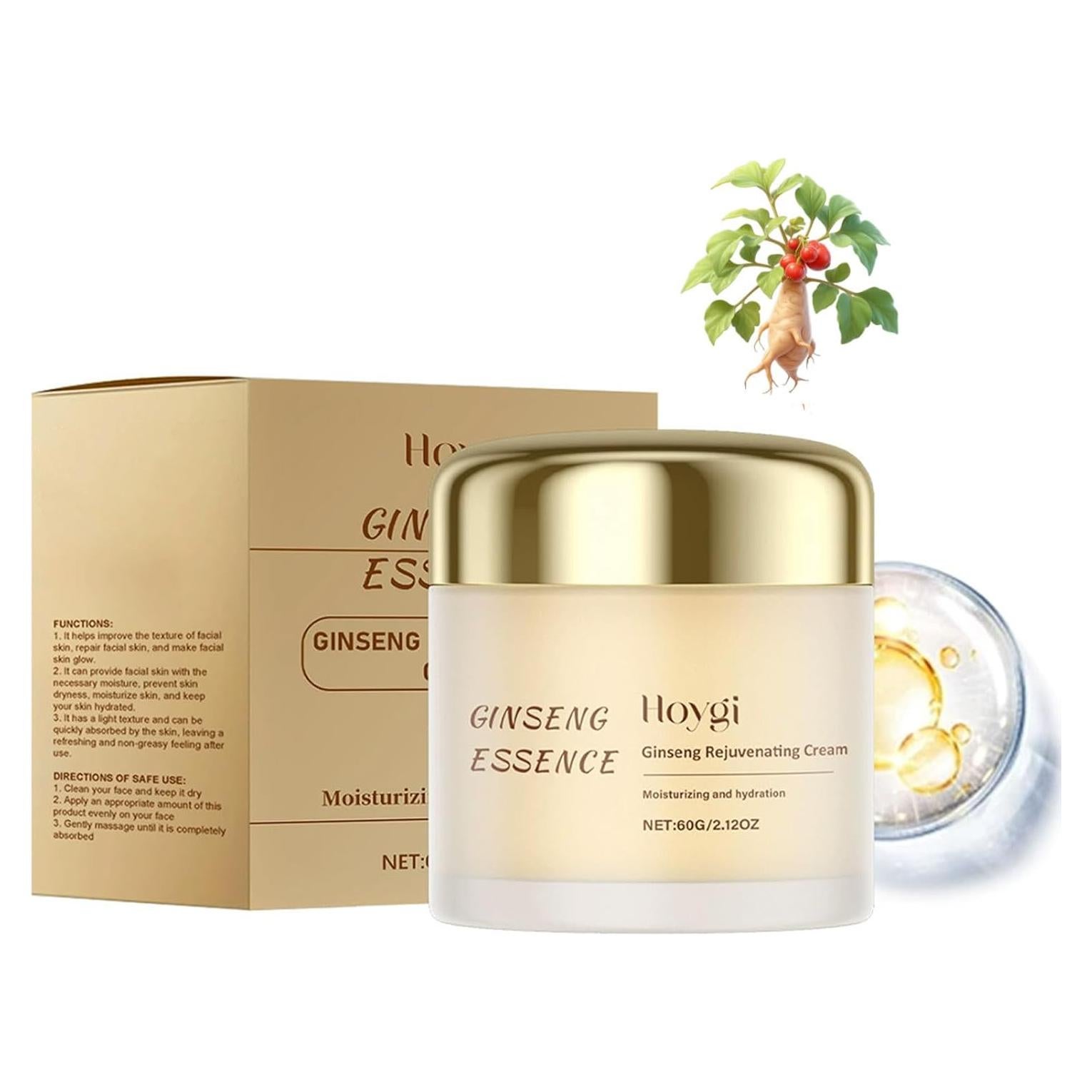 Crema Rejuvenecedora WHHWM con Ginseng y Ácido Hialurónico 60 g