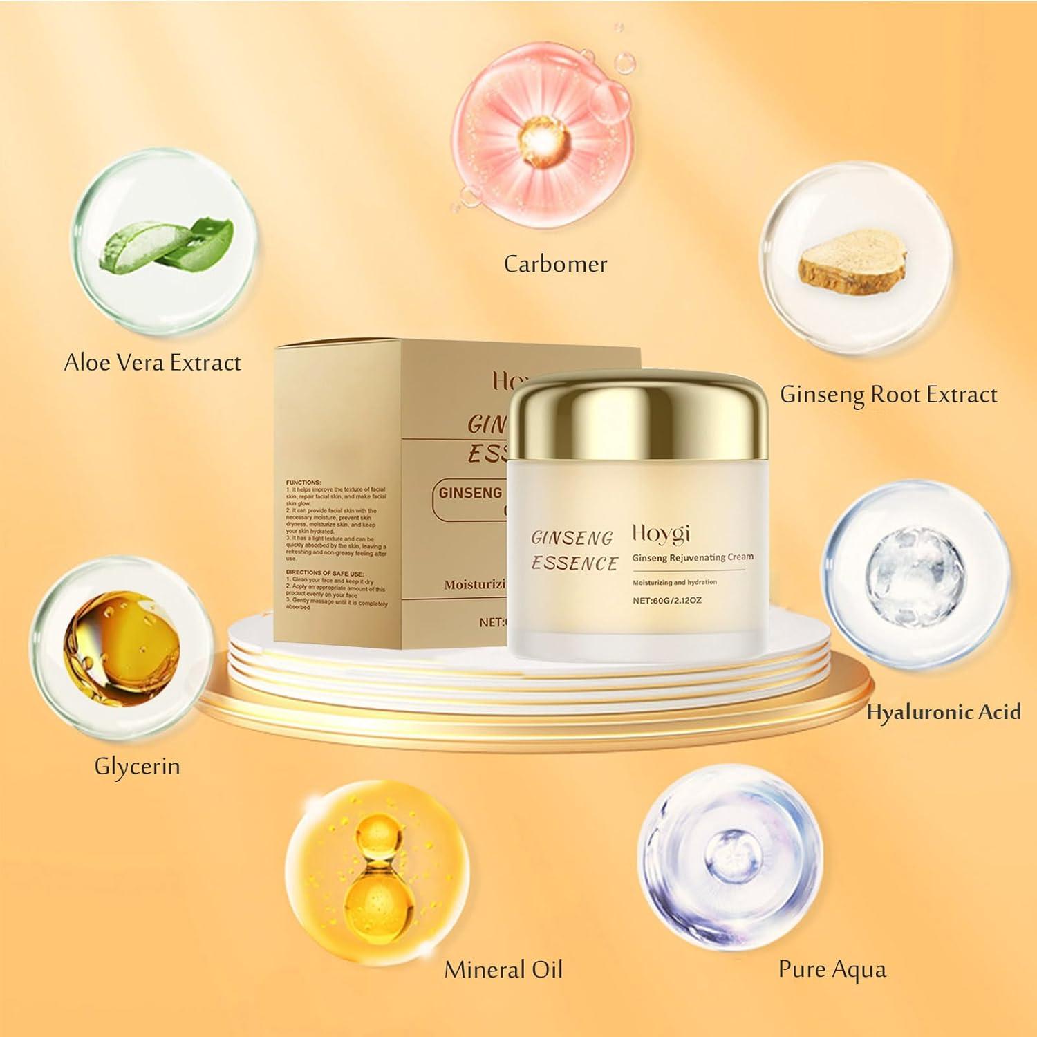 Crema Rejuvenecedora WHHWM con Ginseng y Ácido Hialurónico 60 g