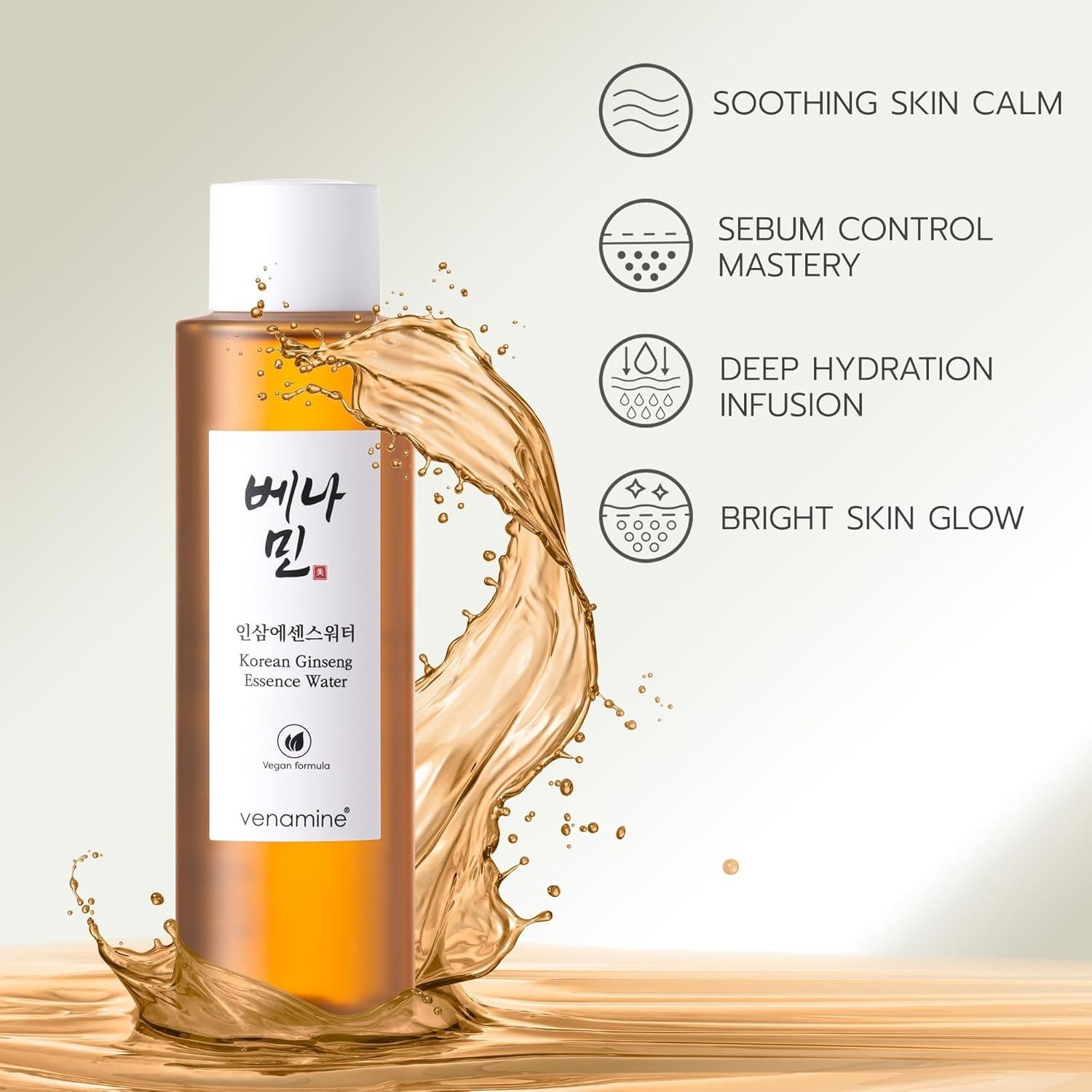 Agua Esencial de Ginseng Coreano Venamine 200ml - Hidratante