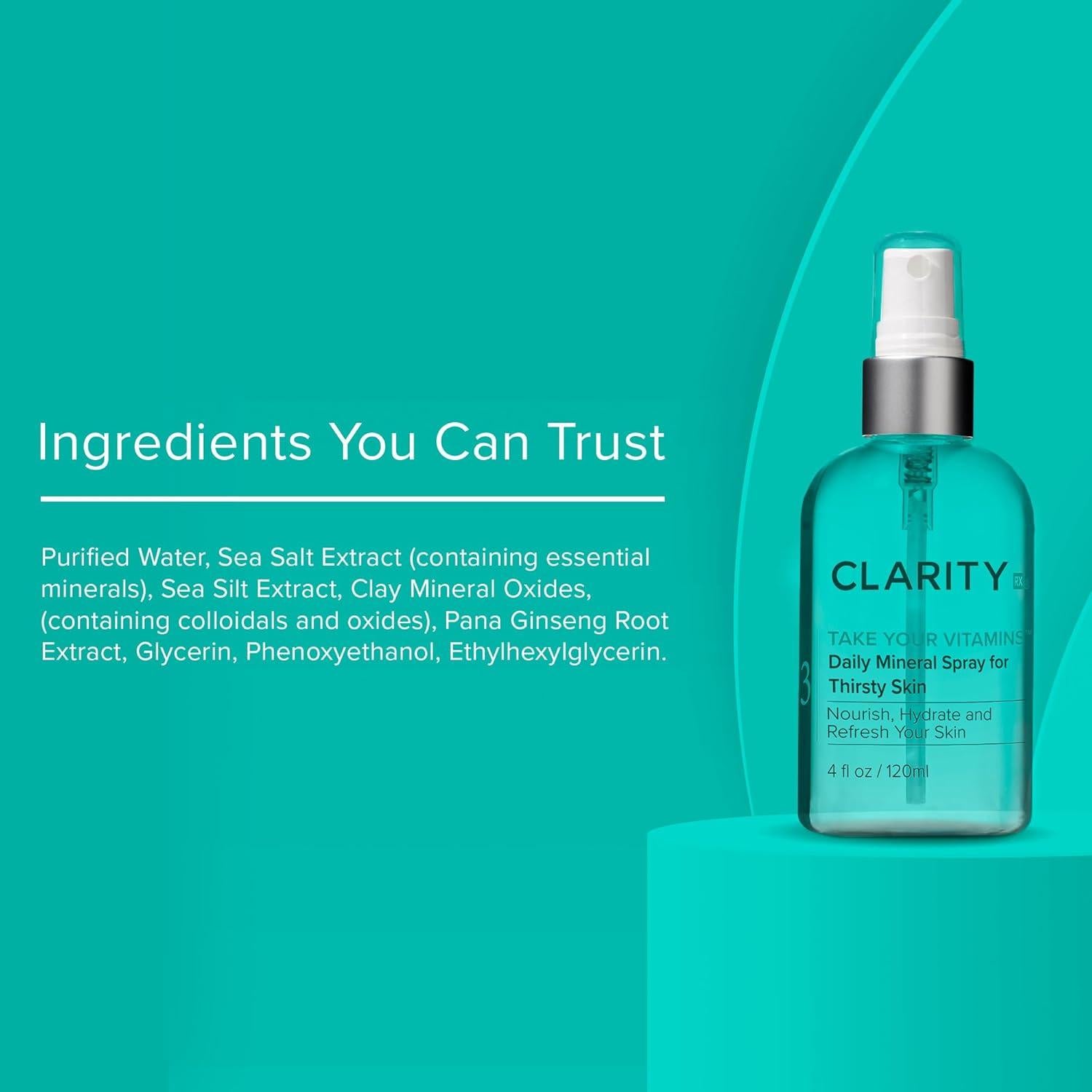 Spray Mineral Hidratante ClarityRx 118 ml para Piel Seca