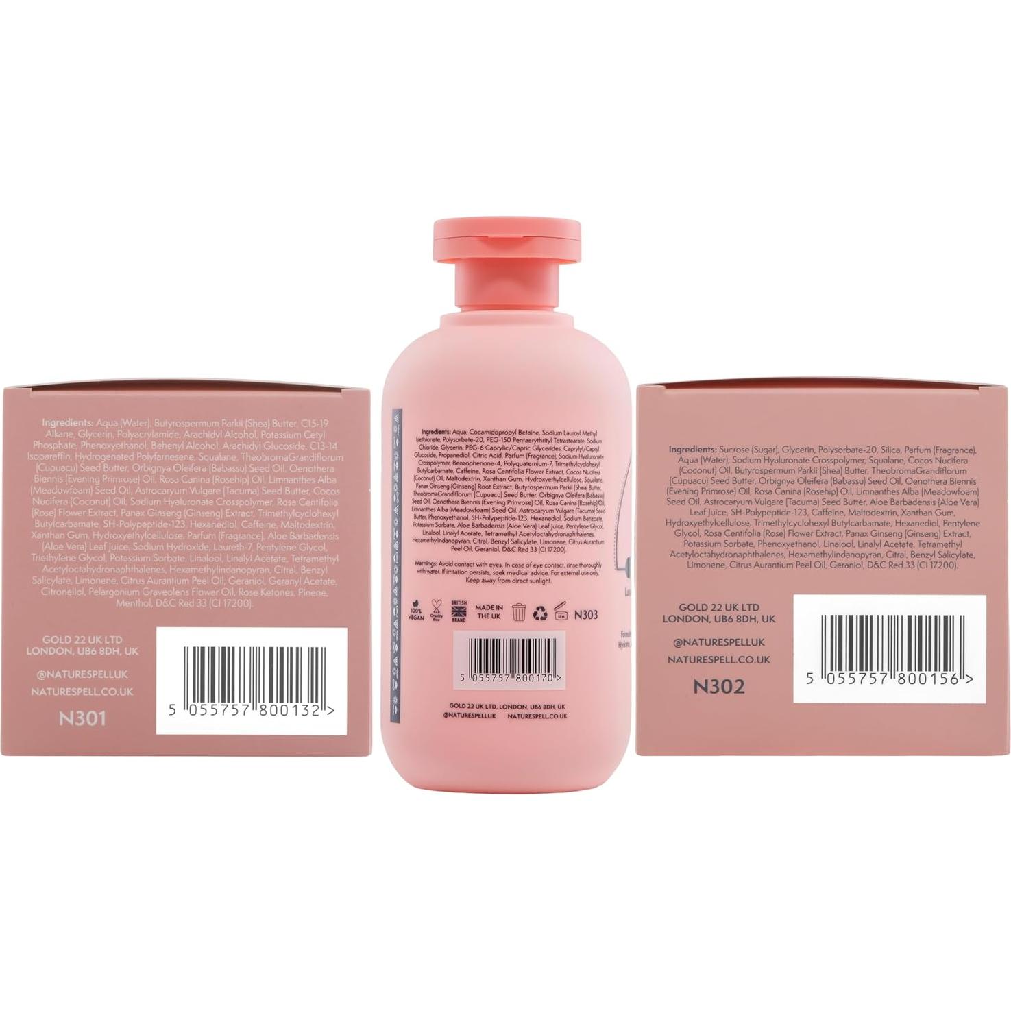 Conjunto de Cuidado de Piel Nature Spell - Gel, Exfoliante y Crema