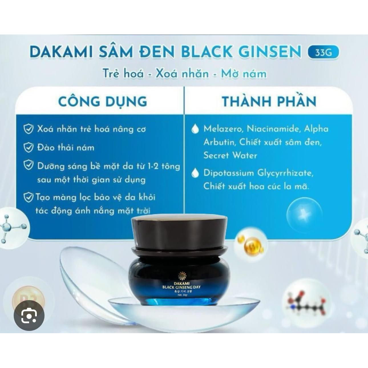 Crema de Día Ginseng Negro Dakami 33g Hidratante Antienvejecimiento