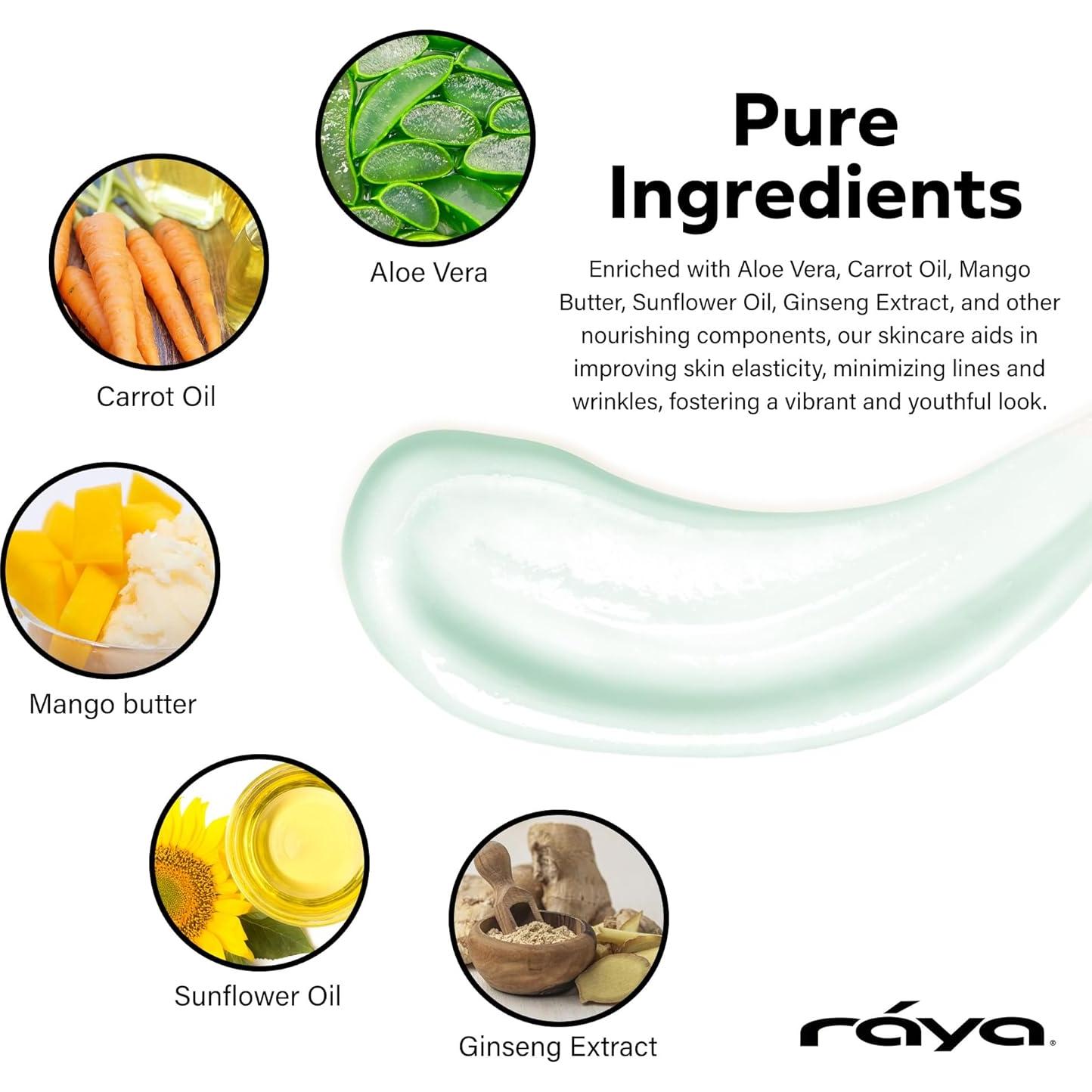 Crema Facial Antienvejecimiento Raya 61g | Hidratante con Colágeno y Aloe Vera