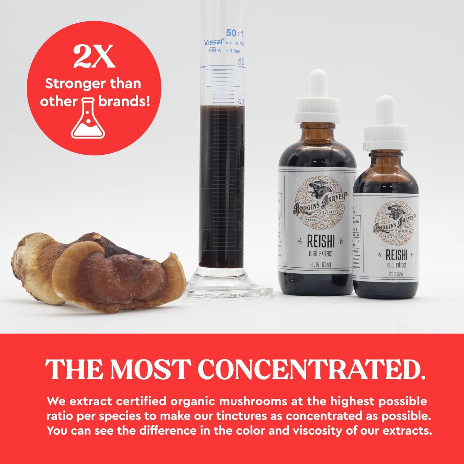 Tintura Orgánica de Reishi Hodgins Harvest 118 ml Doble Extracto