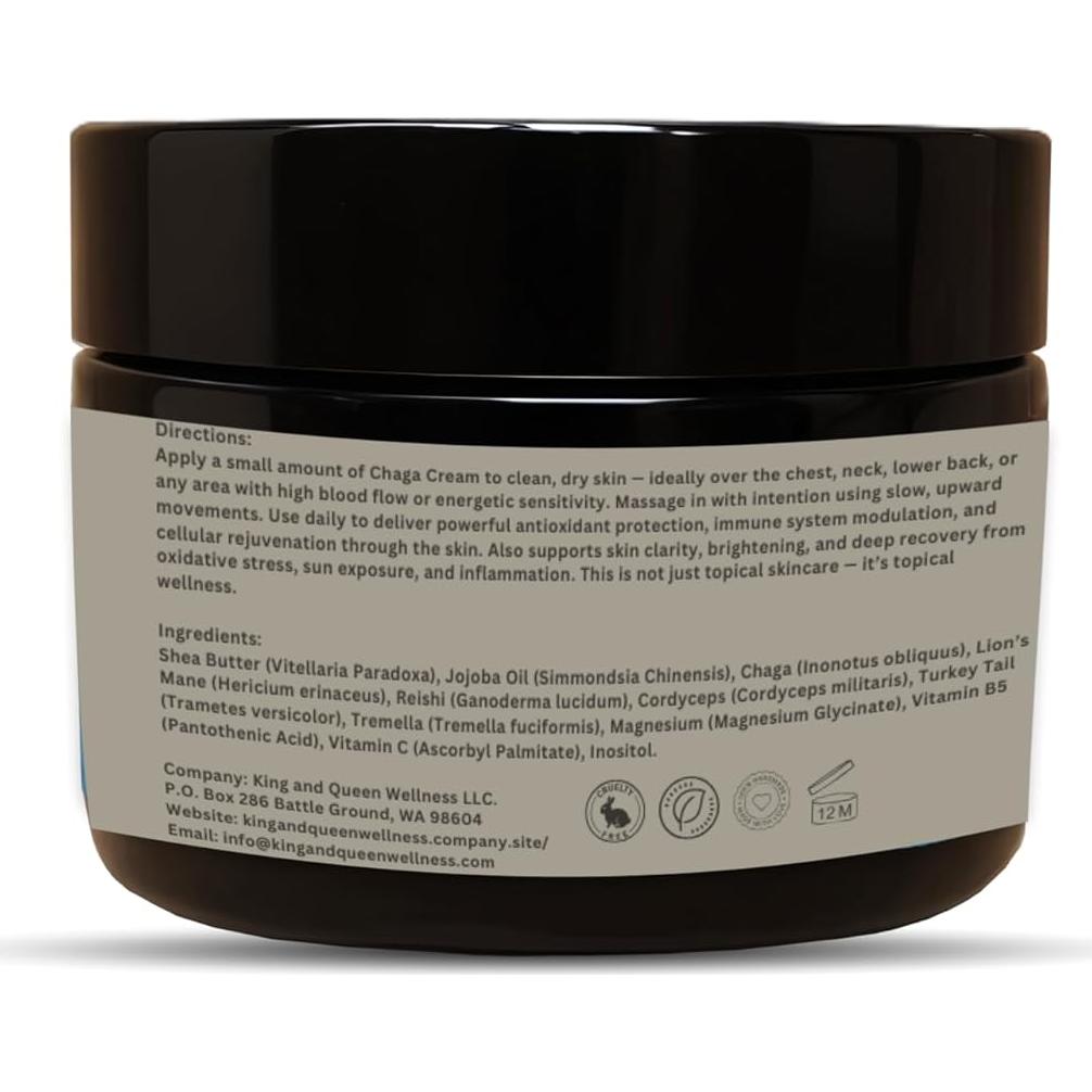 Crema Antioxidante Chaga 113g - King & Queen Wellness
