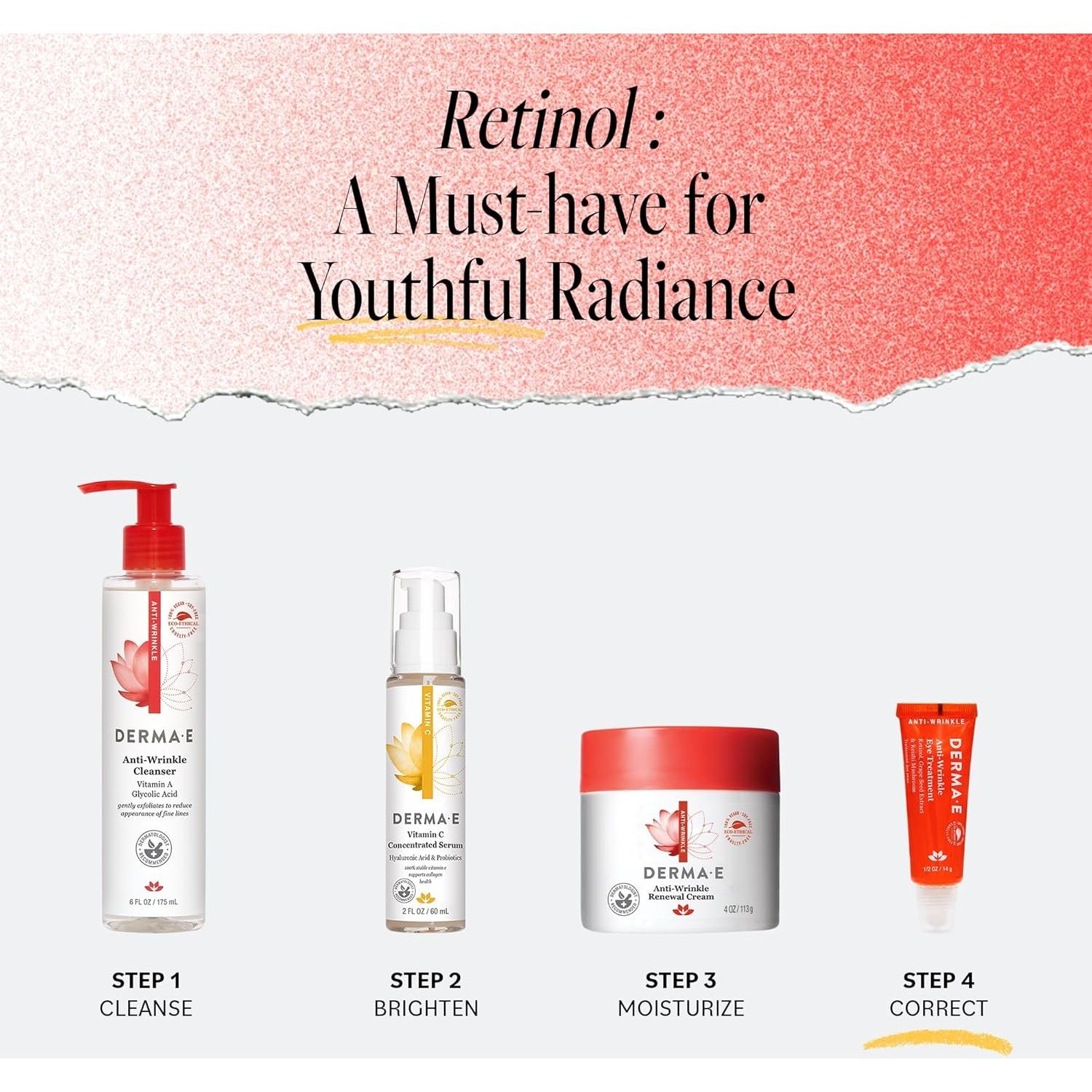 Crema Antienvejecimiento para Ojos Derma E con Retinol 14.79 ml