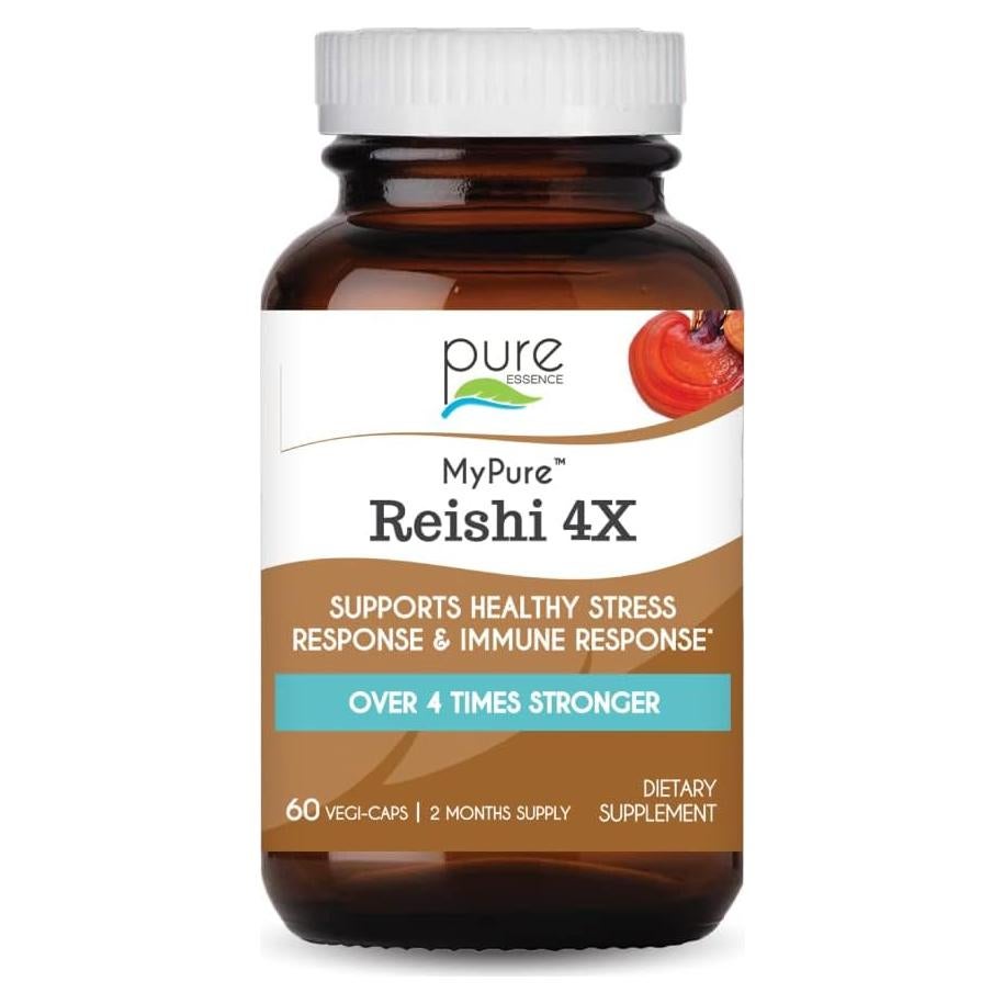 Suplemento Orgánico de Hongos Reishi 4X Pure Essence Labs 60 Cápsulas
